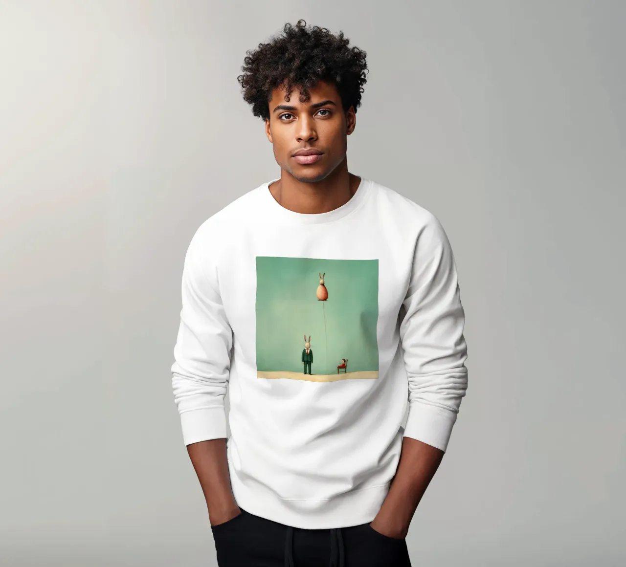 Conejo mínimo 3 sudadera de Minimal Animal Art