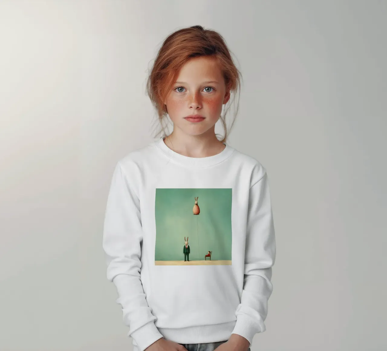 Coniglio minimo 3 felpa bambino da Minimal Animal Art