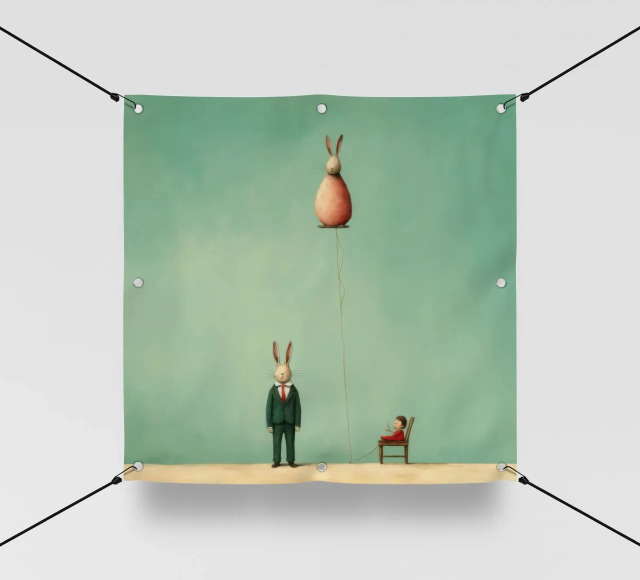 Coniglio minimo 3 telo in pvc da Minimal Animal Art