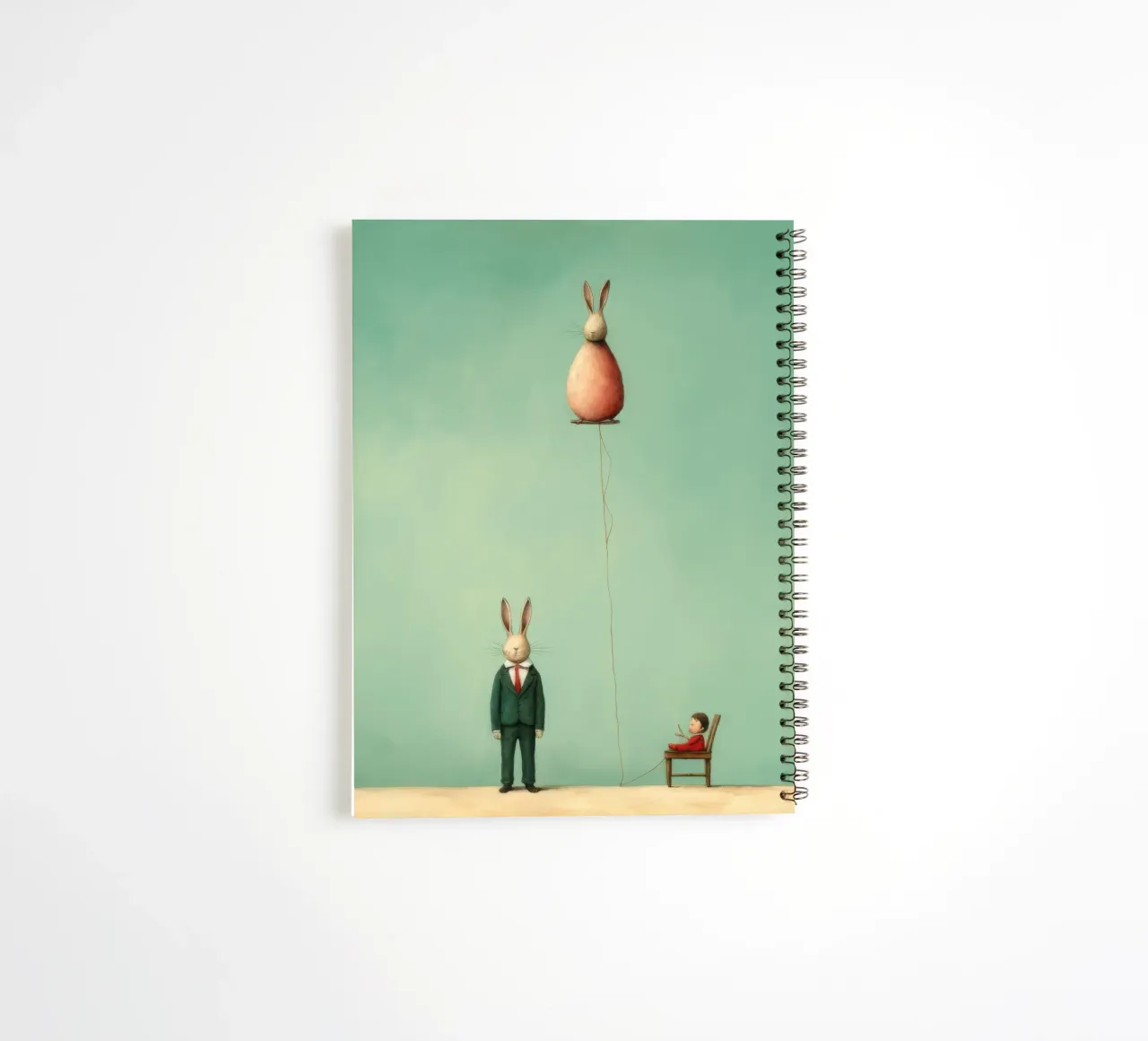 Minimal Rabbit 3 spiral notebook by Minimal Animal Art