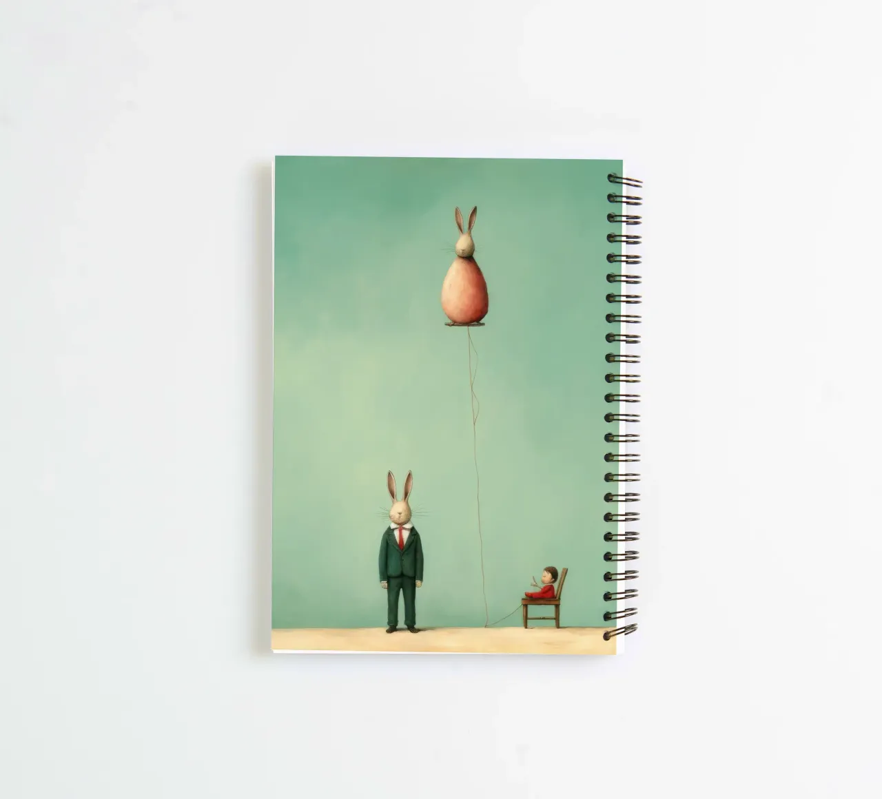 Minimal Rabbit 3 spiral notebook by Minimal Animal Art