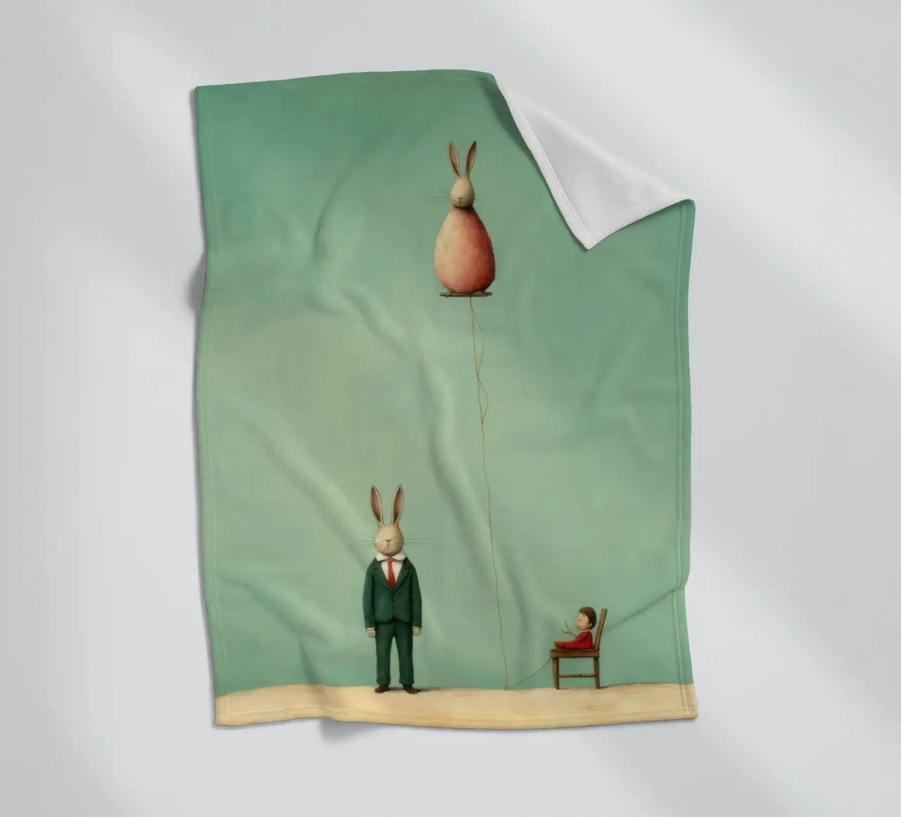 Coniglio minimo 3 coperta in pile da Minimal Animal Art