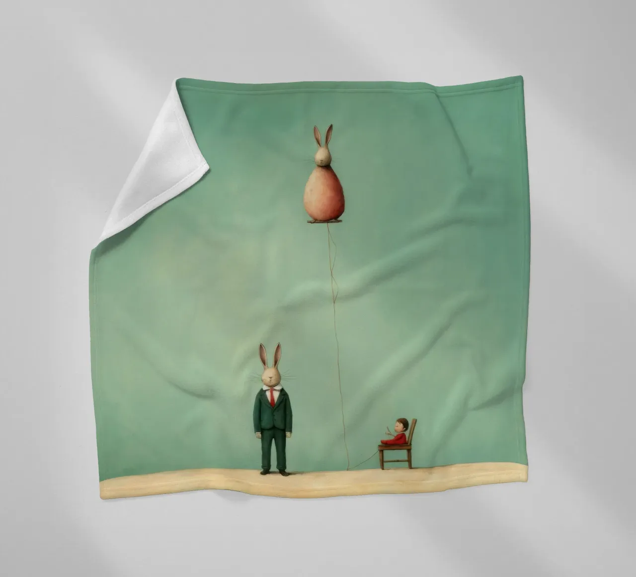 Coniglio minimo 3 coperta in pile da Minimal Animal Art