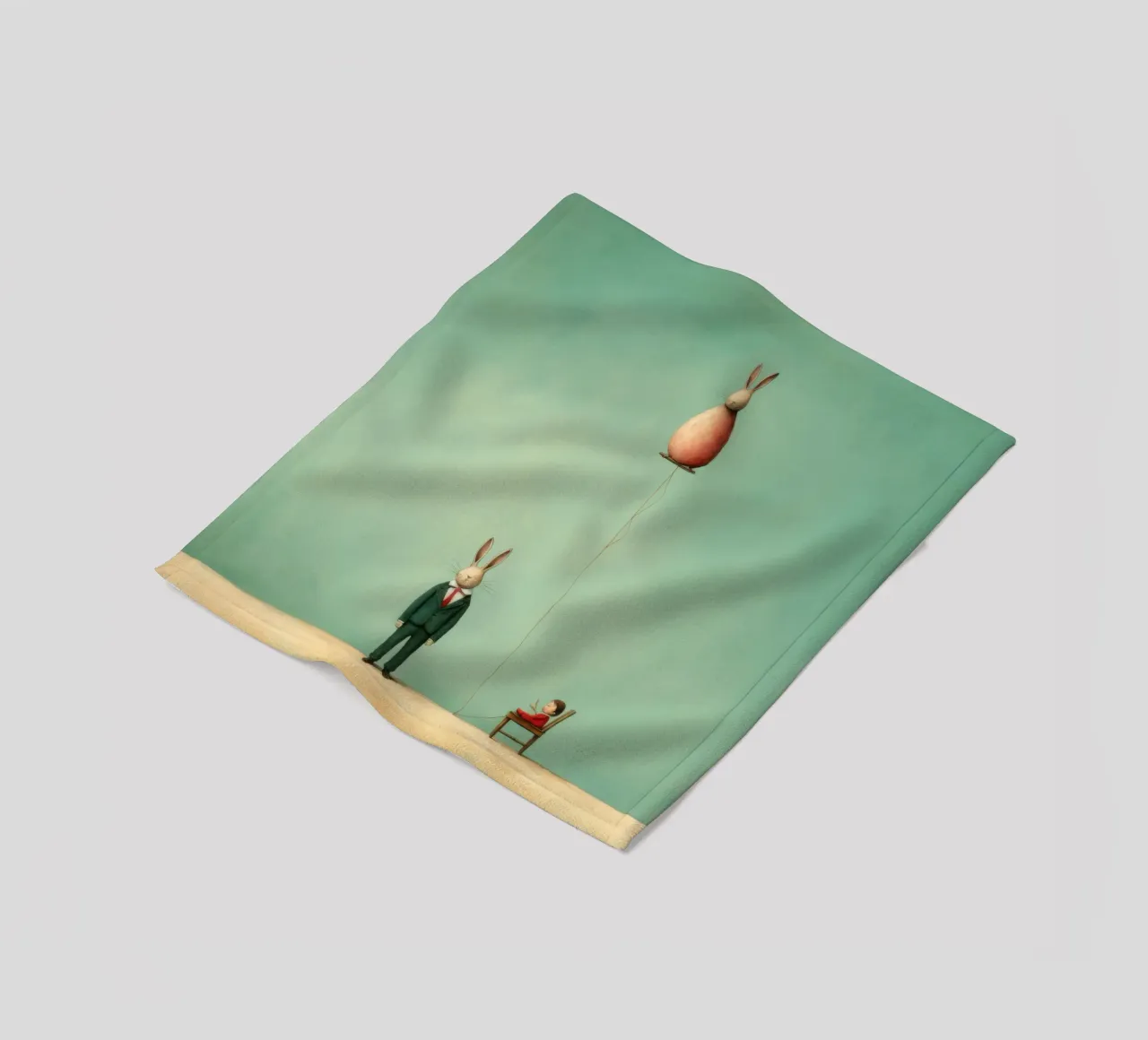 Coniglio minimo 3 coperta in pile da Minimal Animal Art