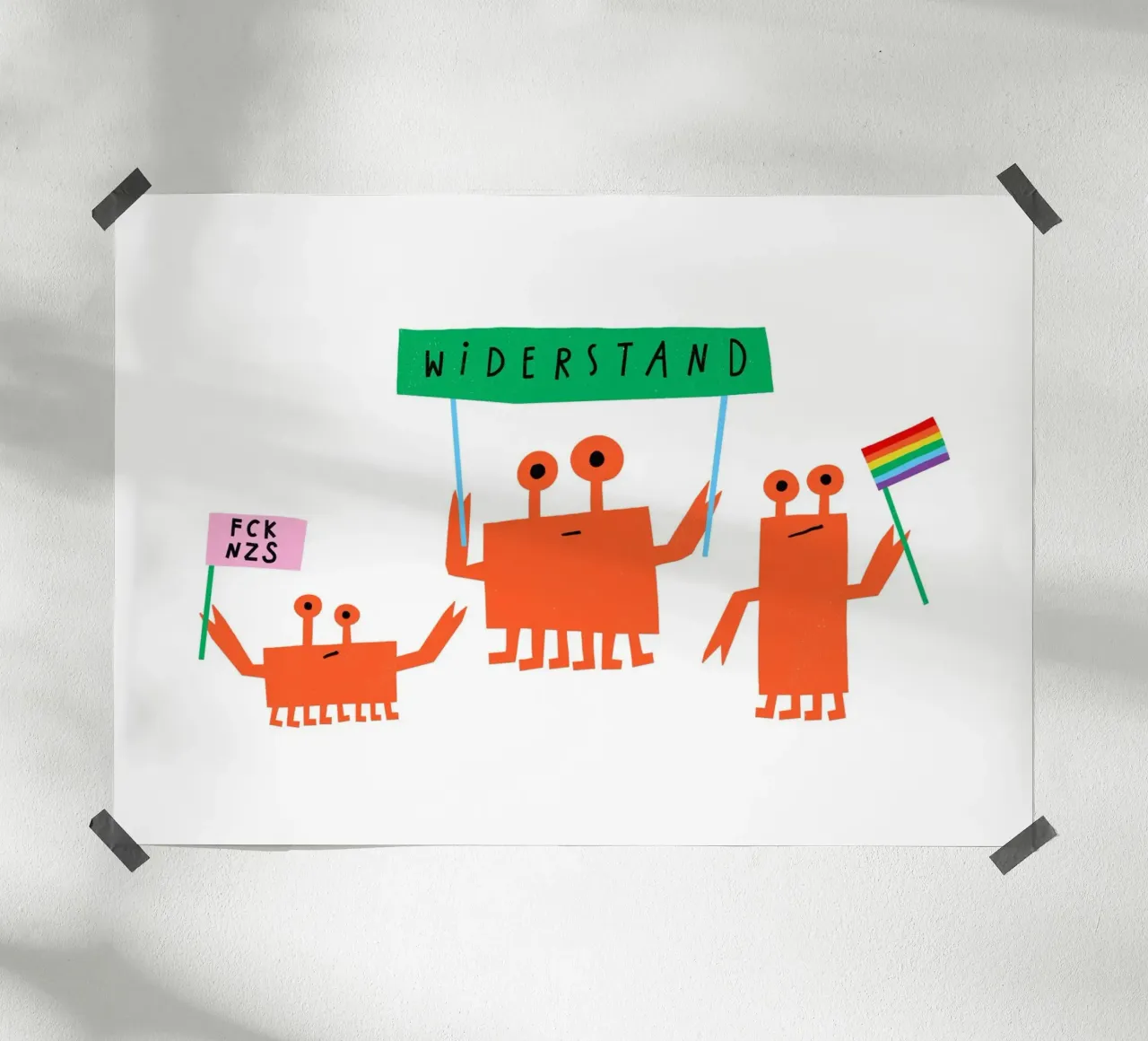 Dimostrazione dei granchi poster con telaio in plastica da aucontraire