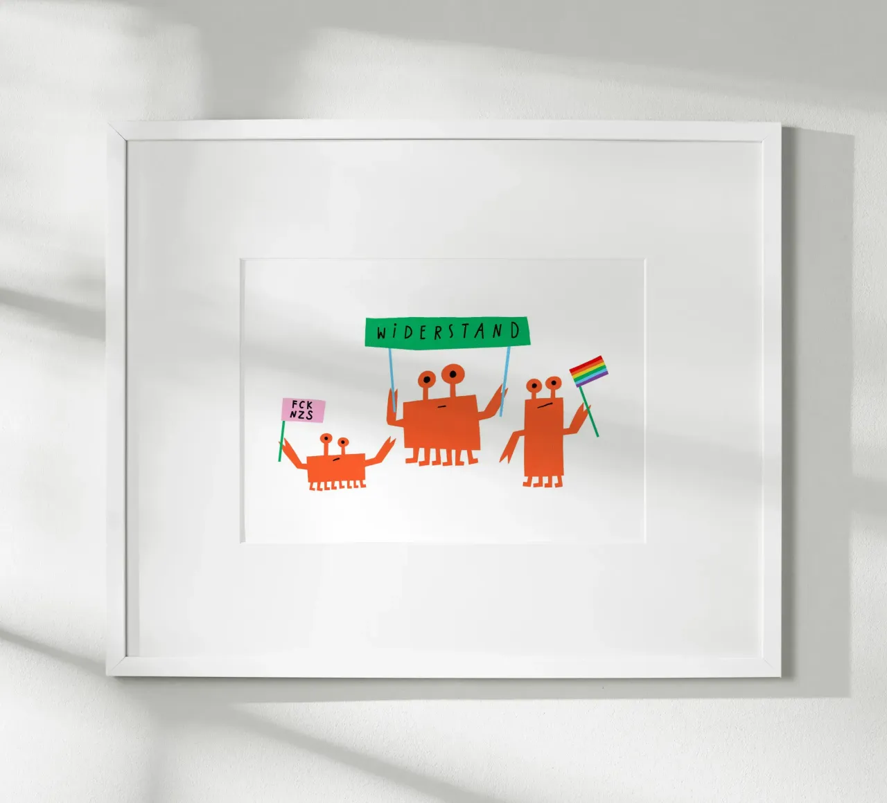 Dimostrazione dei granchi poster con telaio in plastica da aucontraire