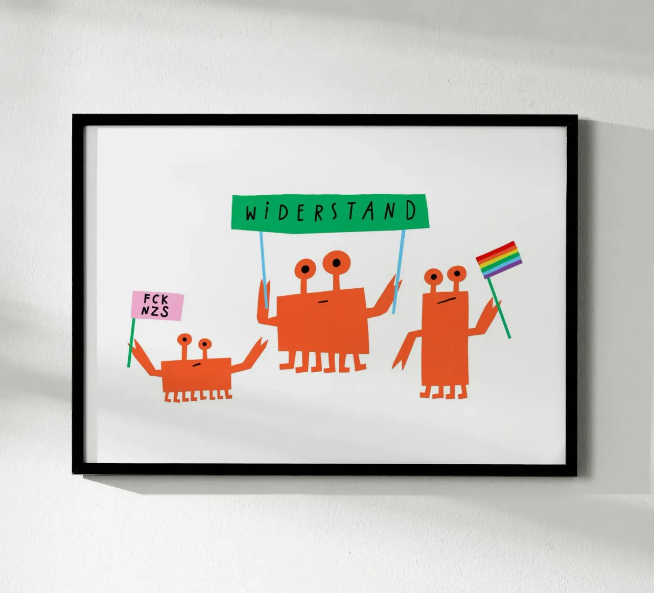 Dimostrazione dei granchi poster con telaio in plastica da aucontraire