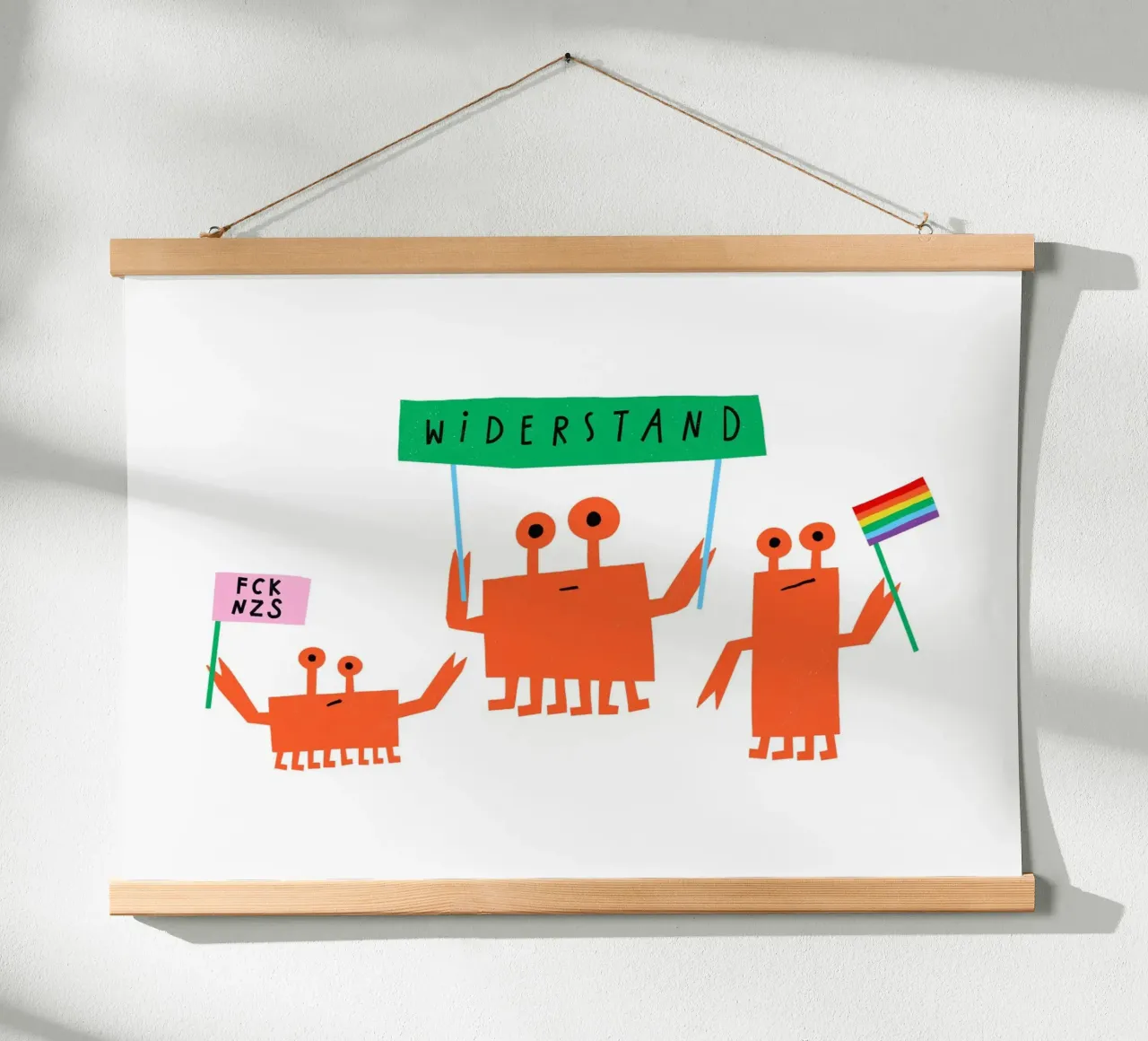 Dimostrazione dei granchi poster con telaio in plastica da aucontraire