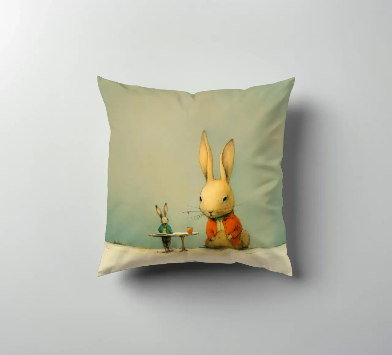 Coniglio minimo 4 cuscino da Minimal Animal Art
