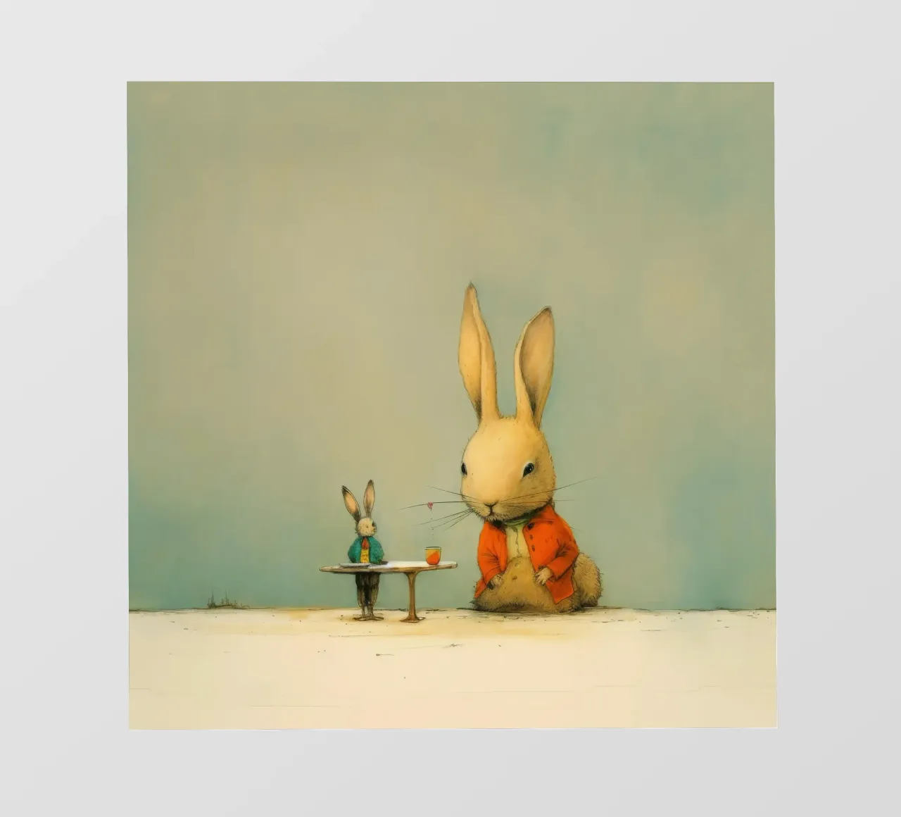 Coniglio minimo 4 telo in pvc da Minimal Animal Art