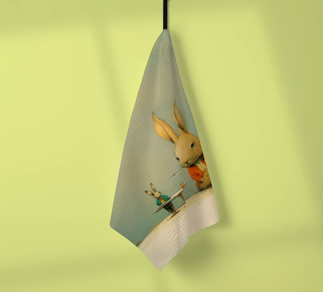 Lapin minimal 4 torchon de Minimal Animal Art