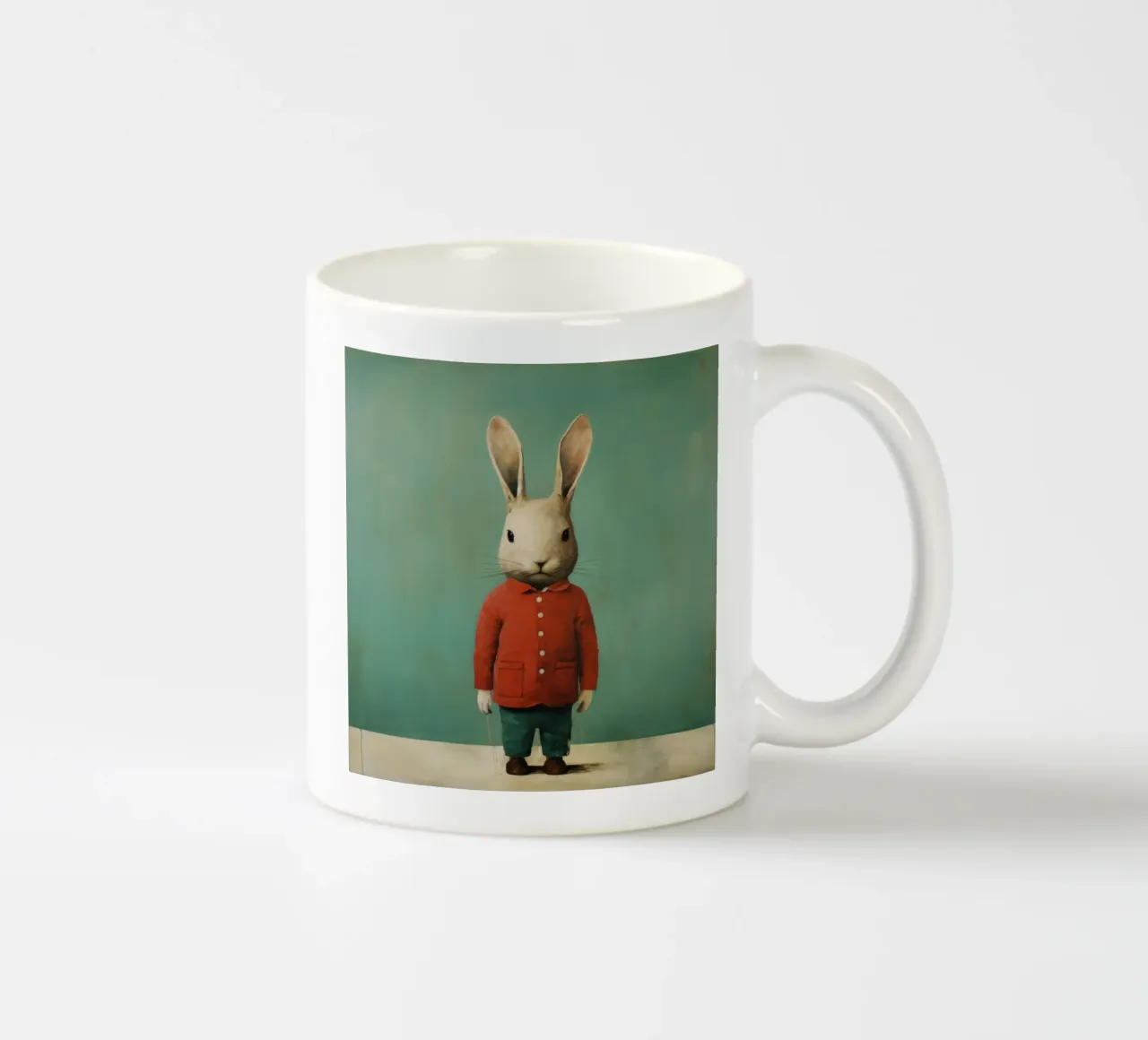 Minimal Rabbit 1 ceramic mug by Minimal Animal Art