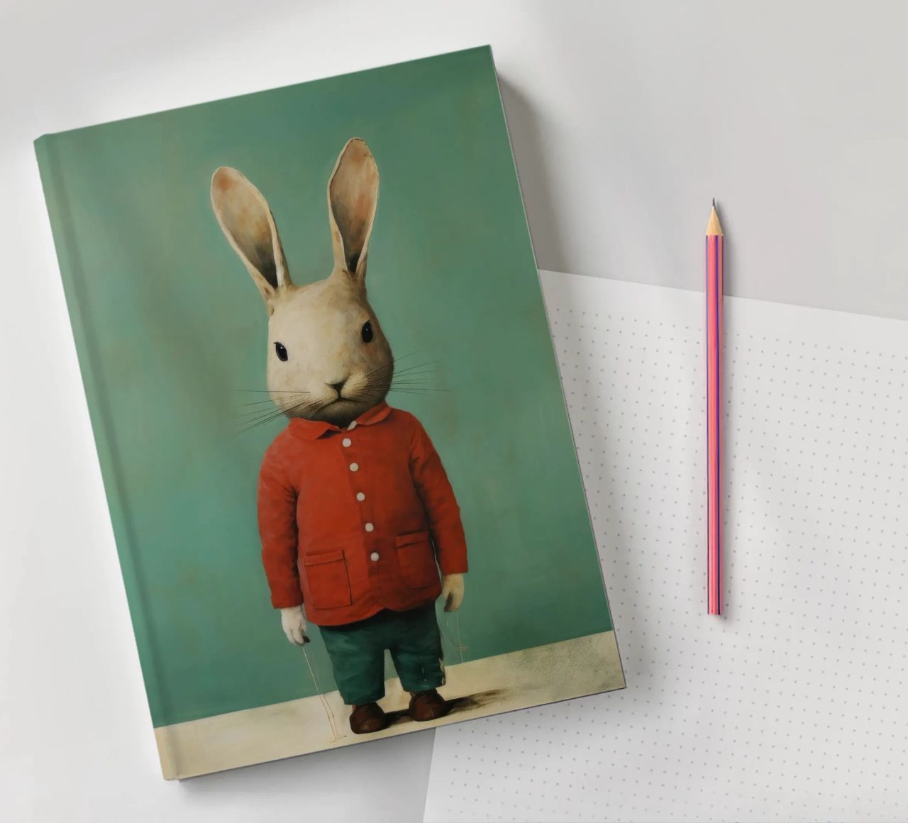 Minimal Rabbit 1 notebook by Minimal Animal Art
