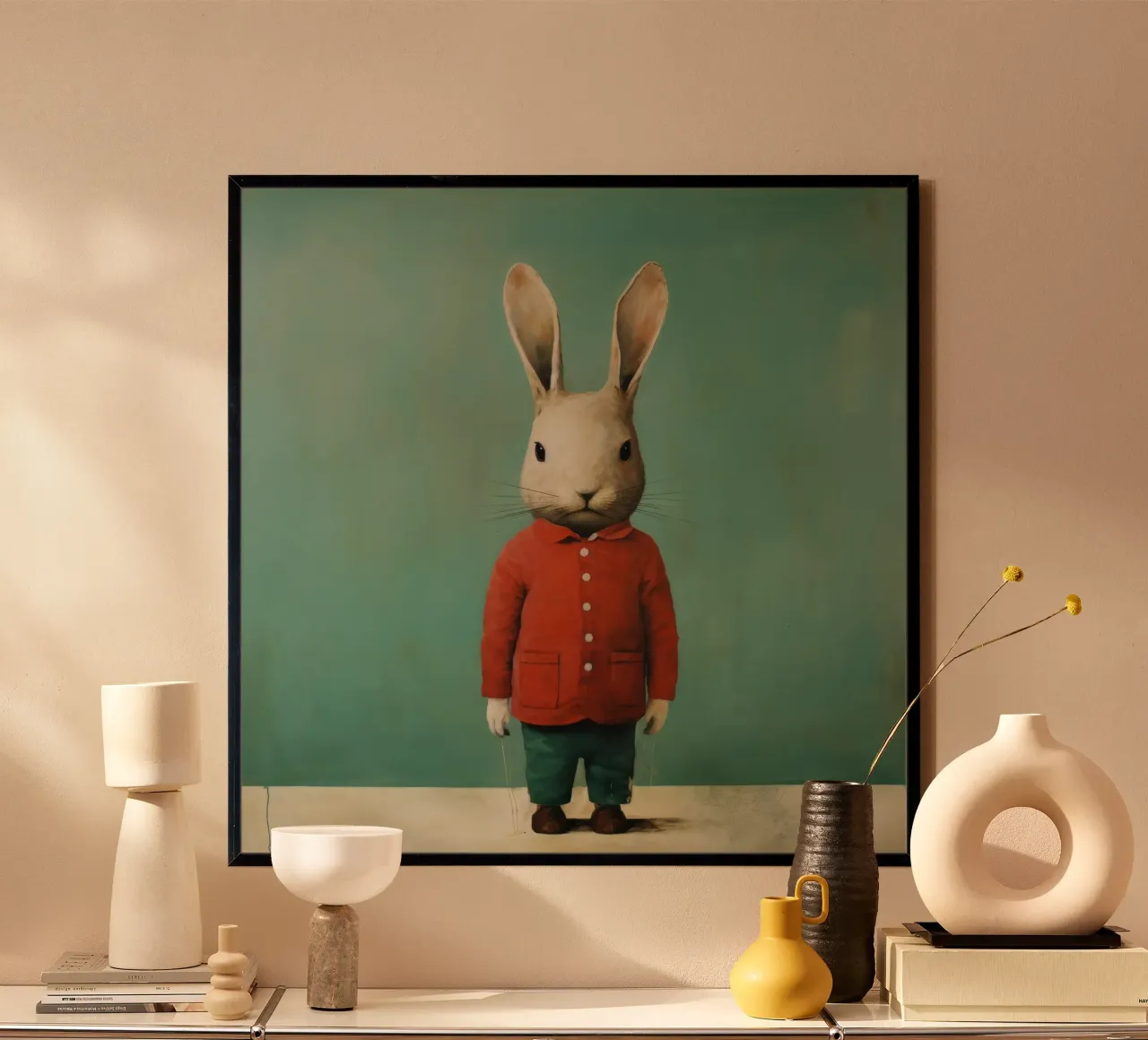 Minimal Rabbit 1 poster by Minimal Animal Art