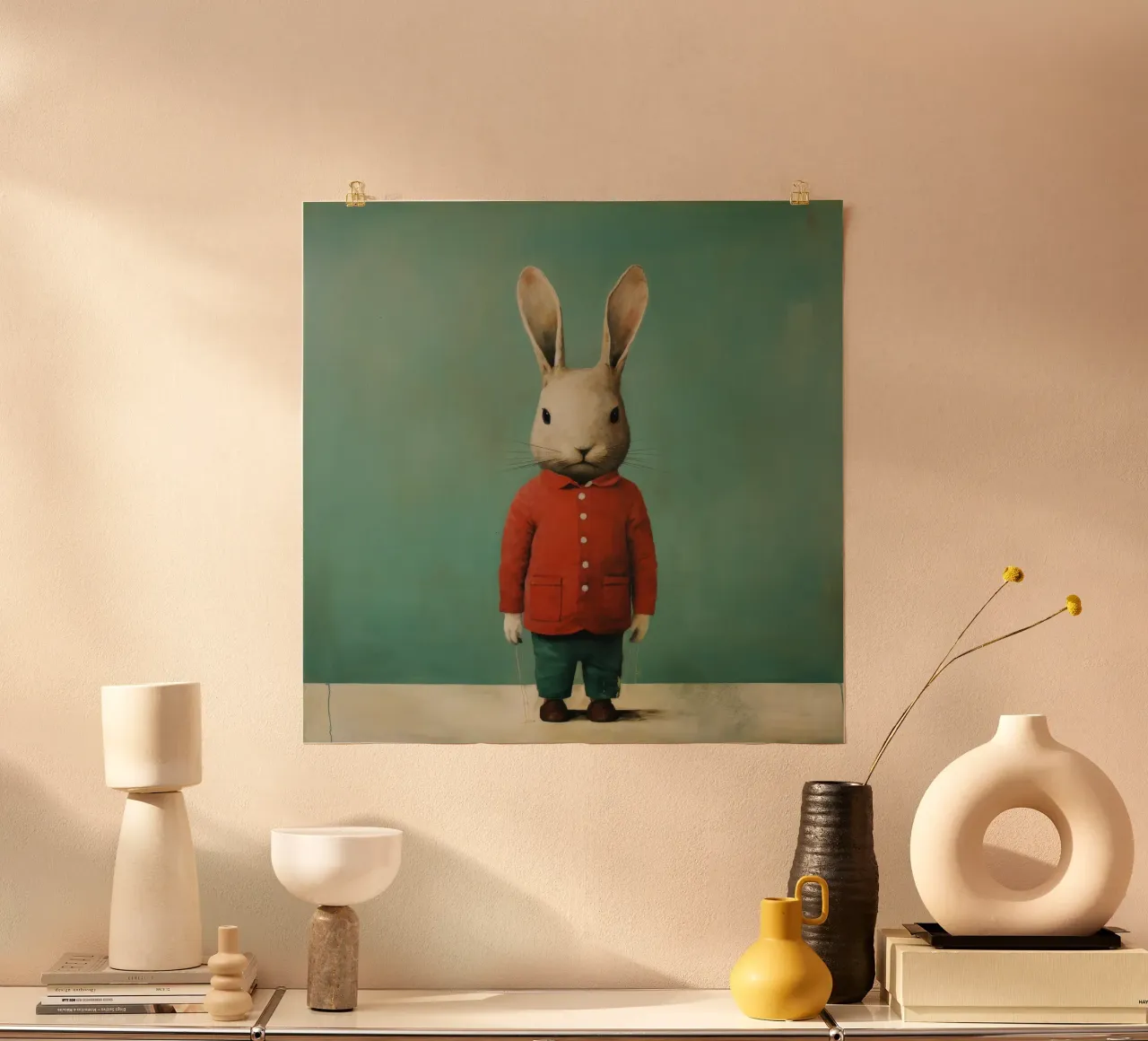 Minimal Rabbit 1 poster by Minimal Animal Art
