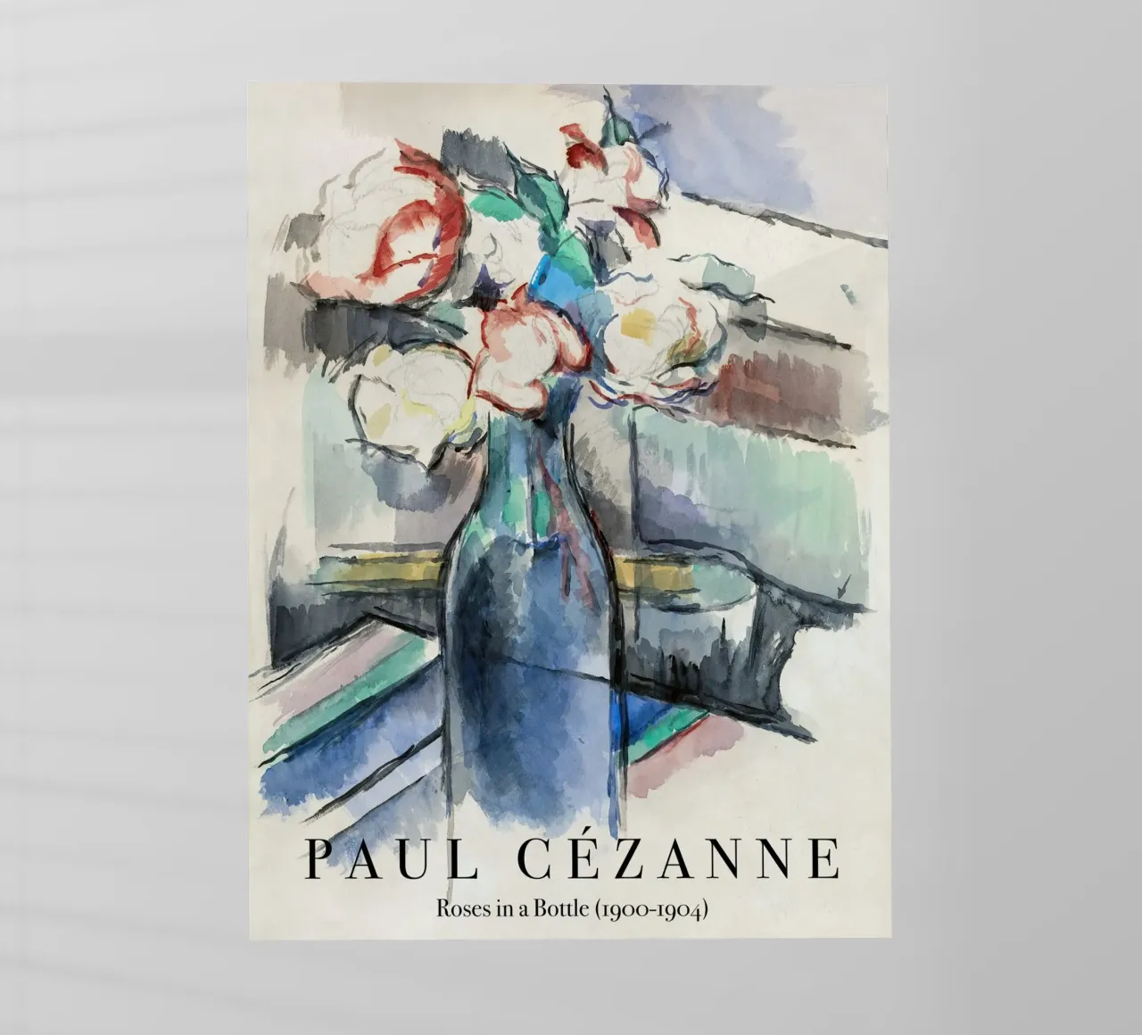 Paul Cezanne, Rose in bottiglia pellicola backlit da Peaches Art Prints