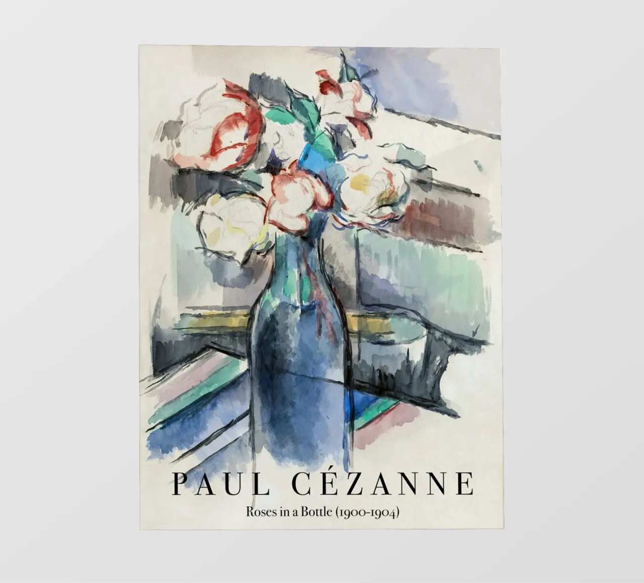 Paul Cezanne, Rose in bottiglia pellicola backlit da Peaches Art Prints