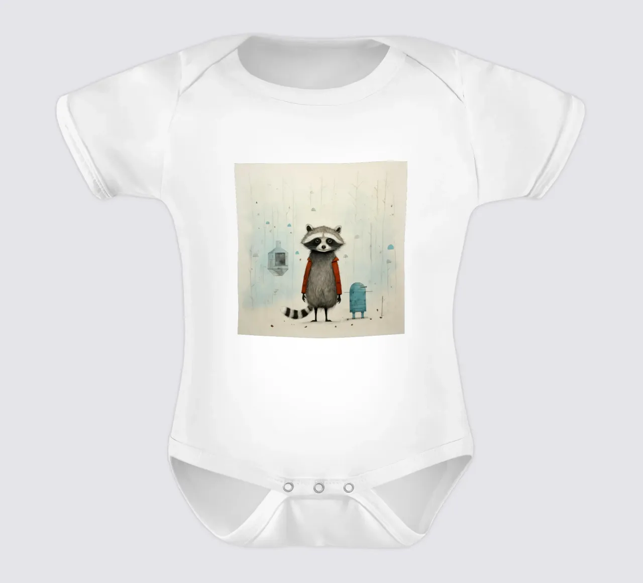 Procione minimo 2 body neonato maniche corte da Minimal Animal Art