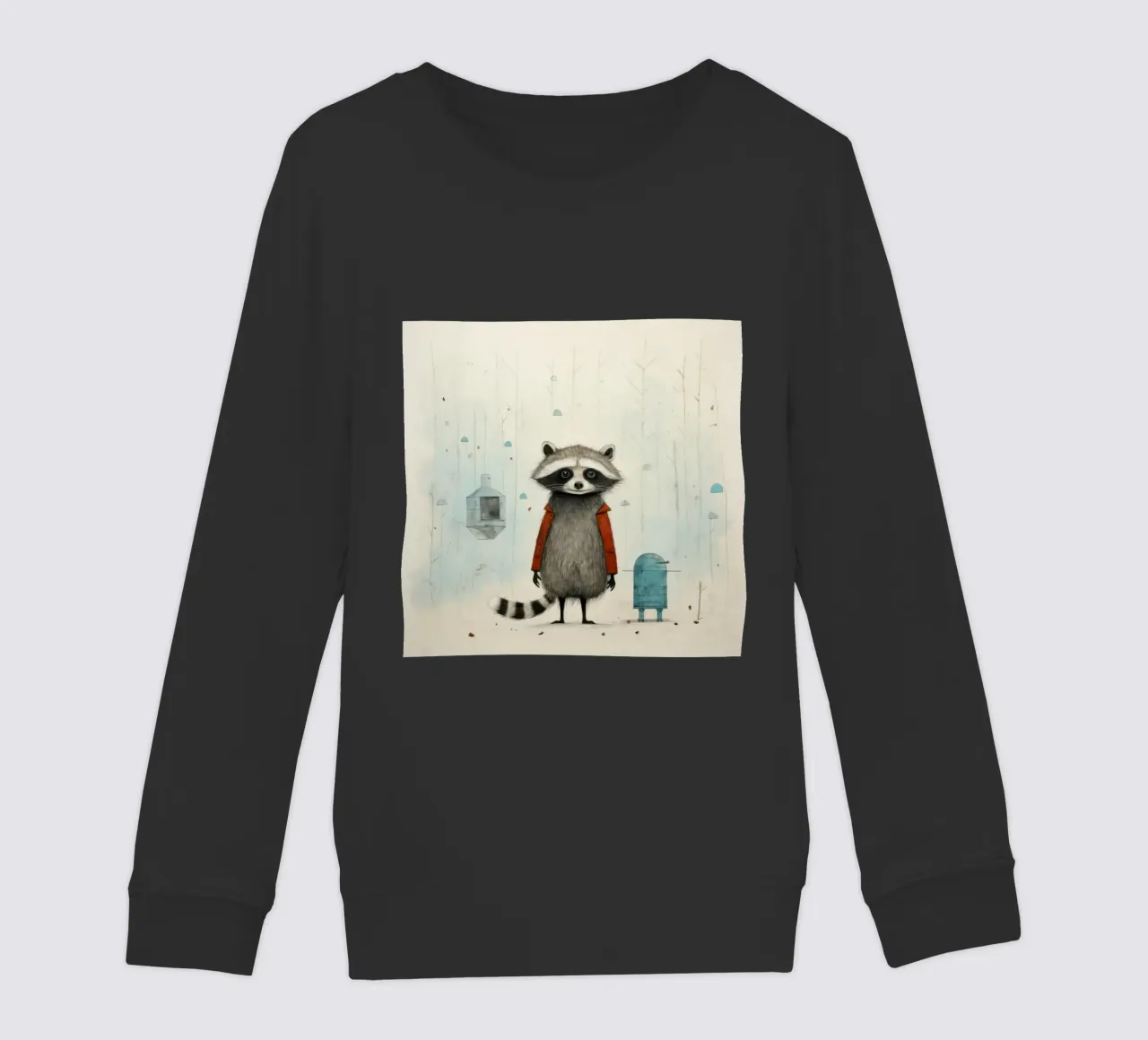 Procione minimo 2 felpa bambino da Minimal Animal Art