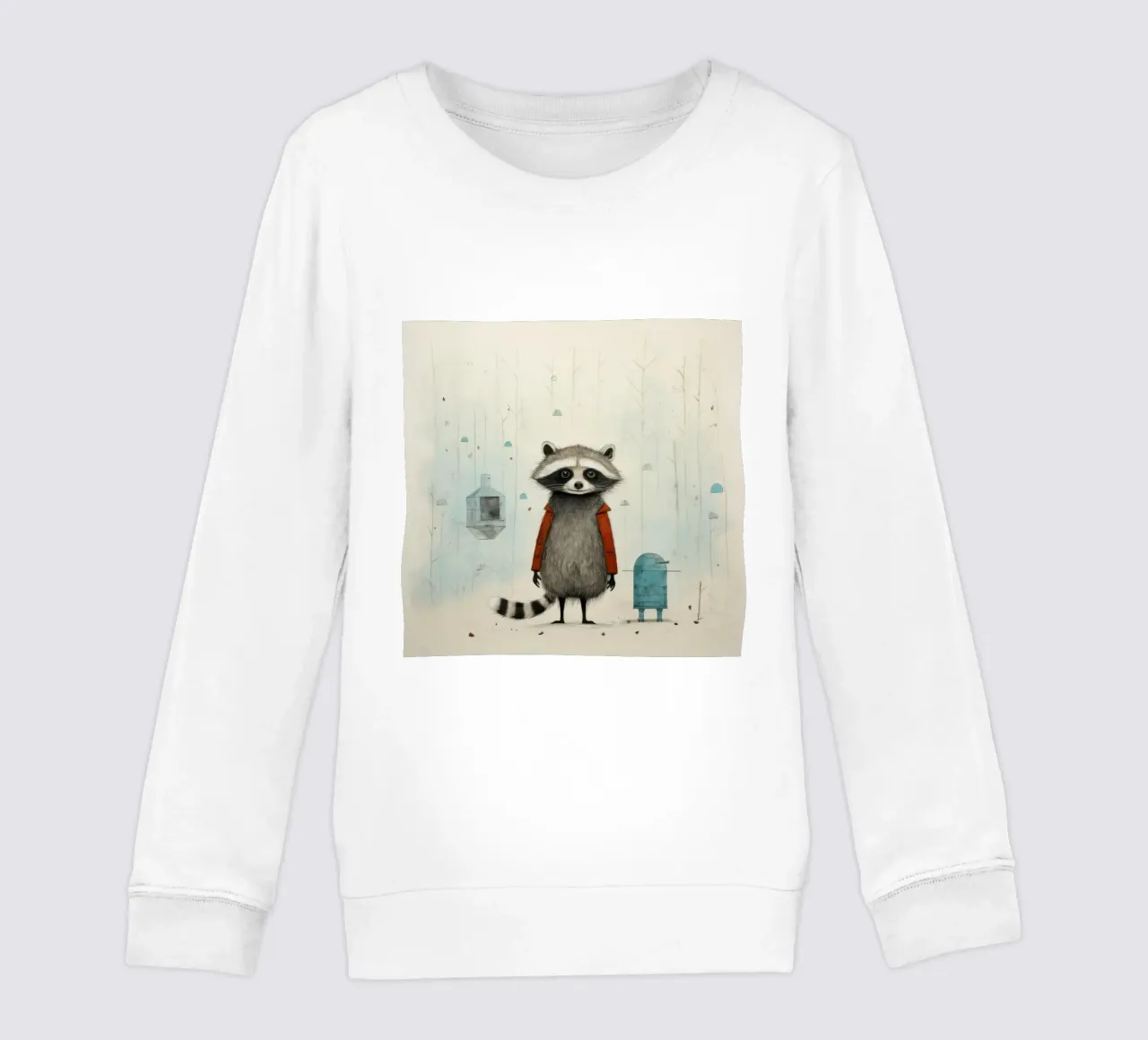 Procione minimo 2 felpa bambino da Minimal Animal Art