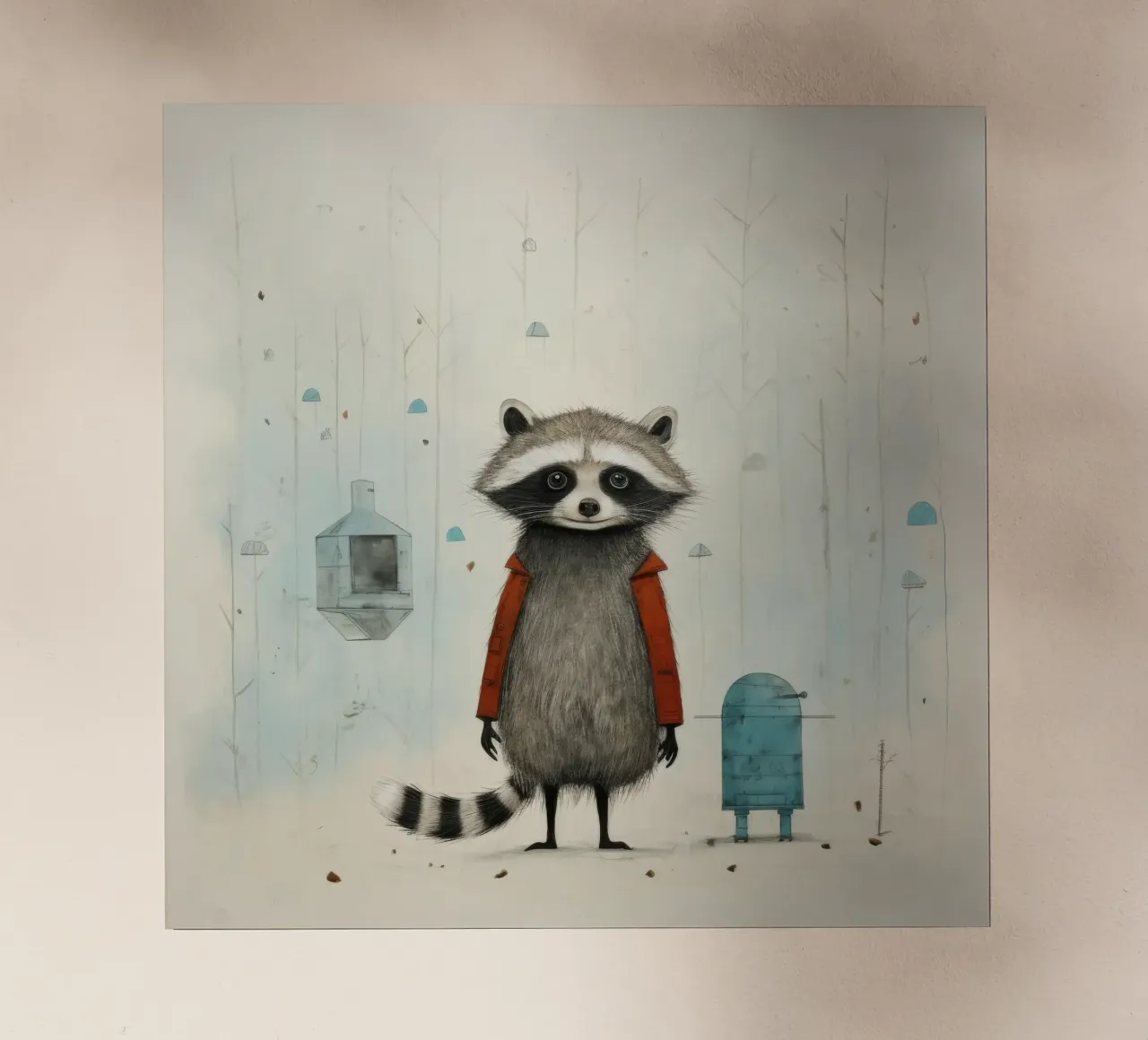 Procione minimo 2 pellicola backlit da Minimal Animal Art