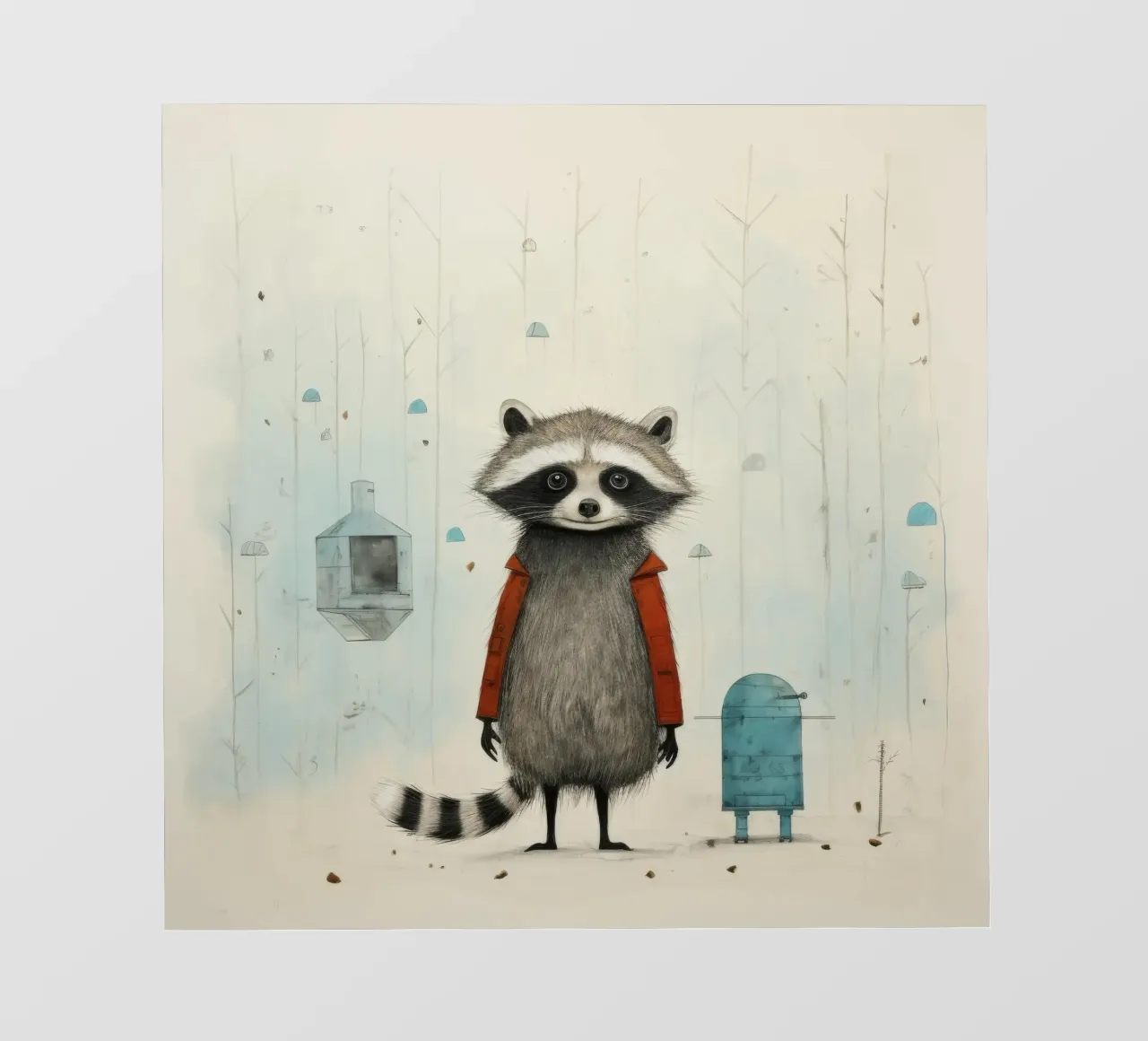 Procione minimo 2 pellicola backlit da Minimal Animal Art