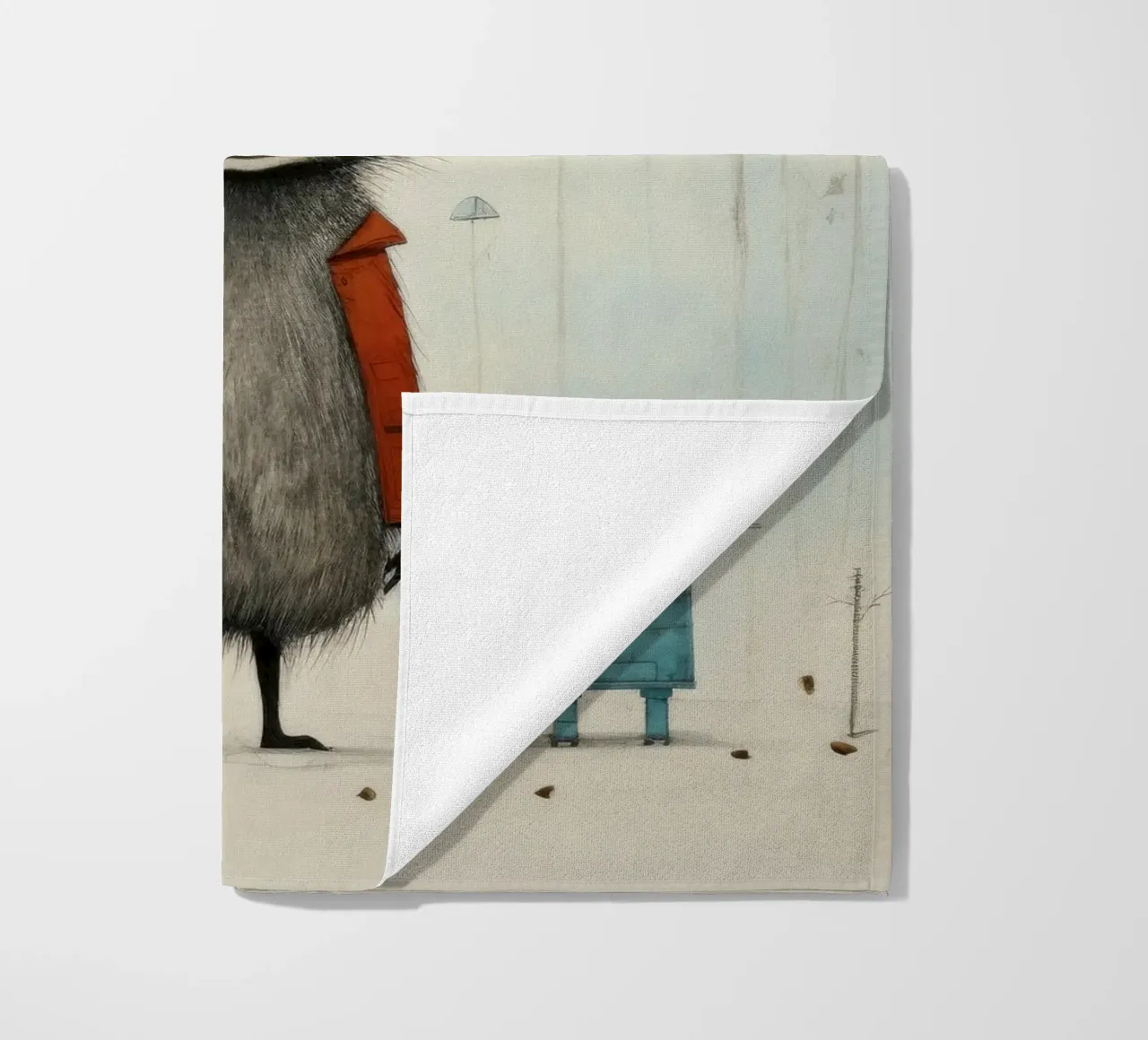 Procione minimo 2 telo mare da Minimal Animal Art