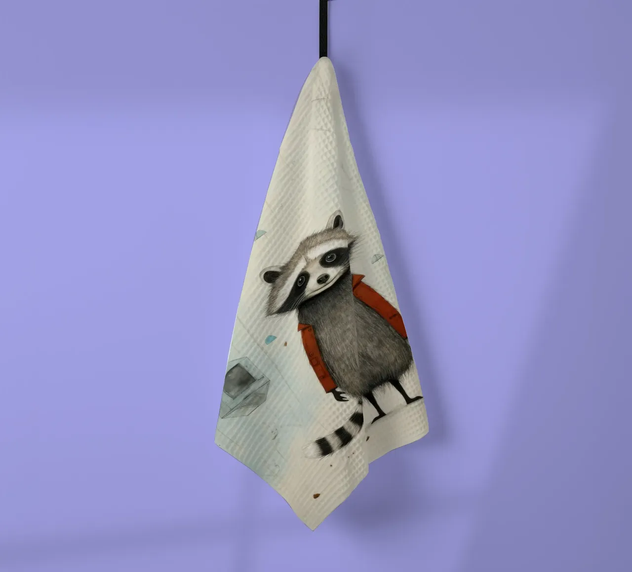 Procione minimo 2 canovaccio da cucina da Minimal Animal Art