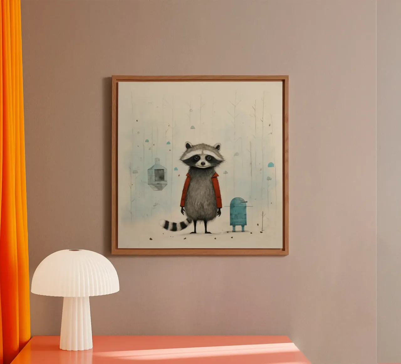 Procione minimo 2 alluminio dibond da Minimal Animal Art