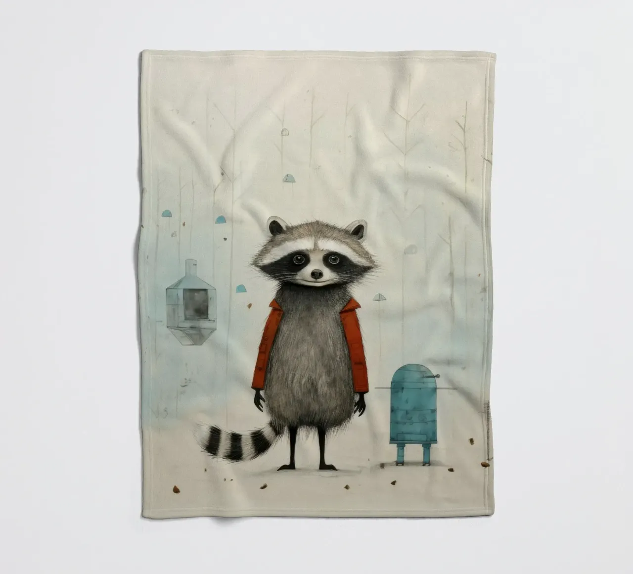 Procione minimo 2 coperta in pile da Minimal Animal Art