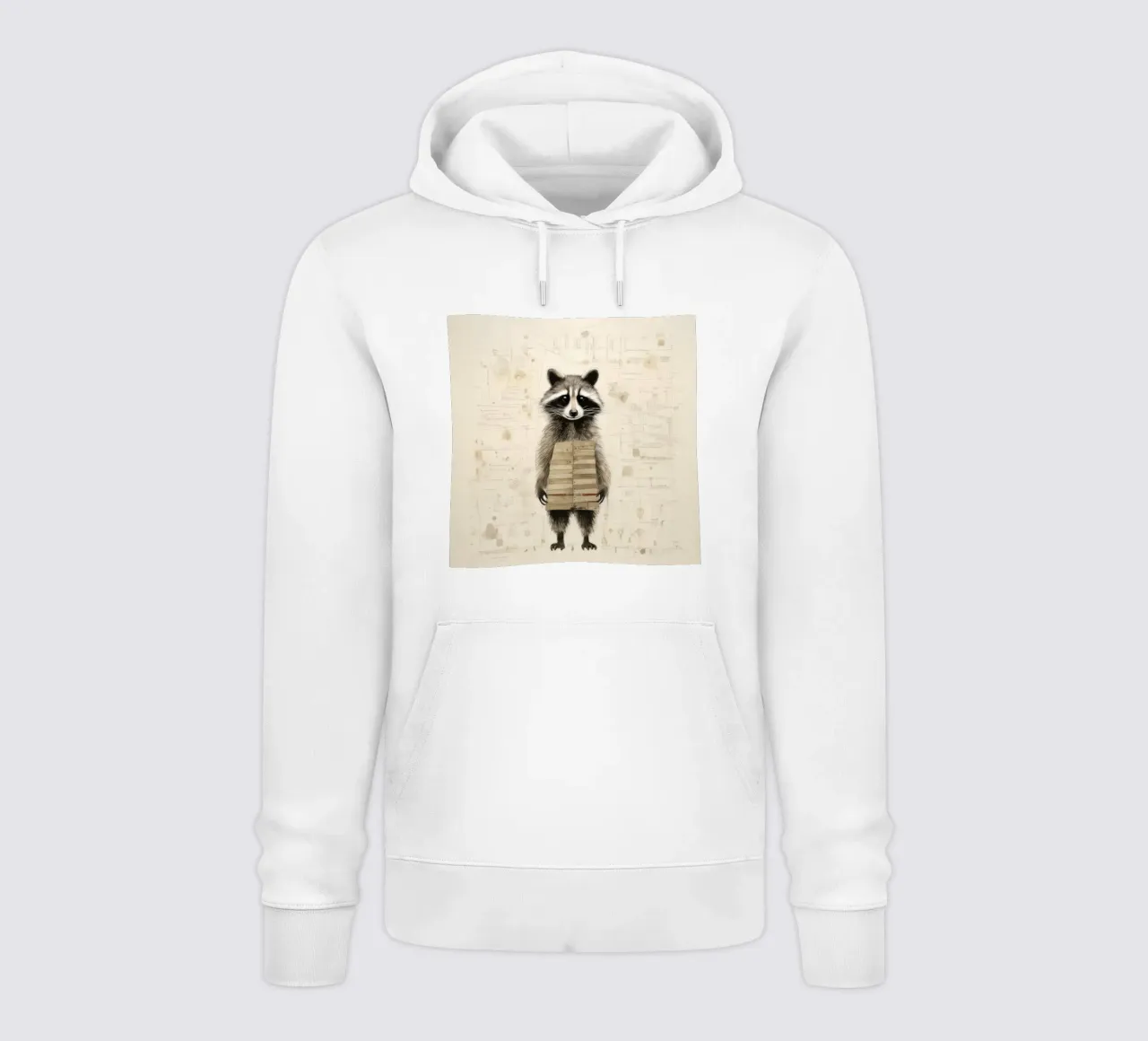 Procione minimo 3 felpa con cappuccio da Minimal Animal Art