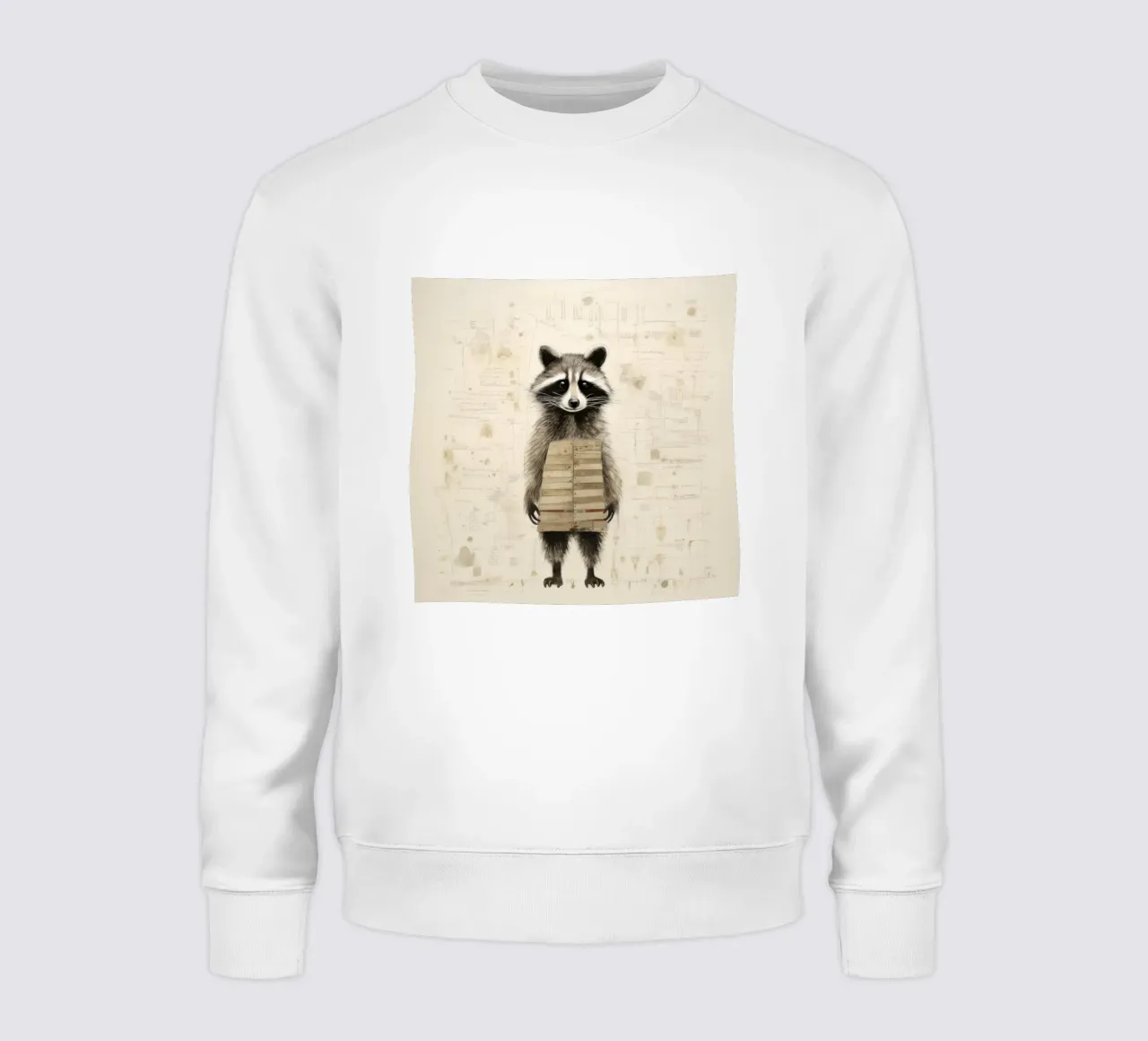 Minimale wasbeer 3 sweatshirt van Minimal Animal Art