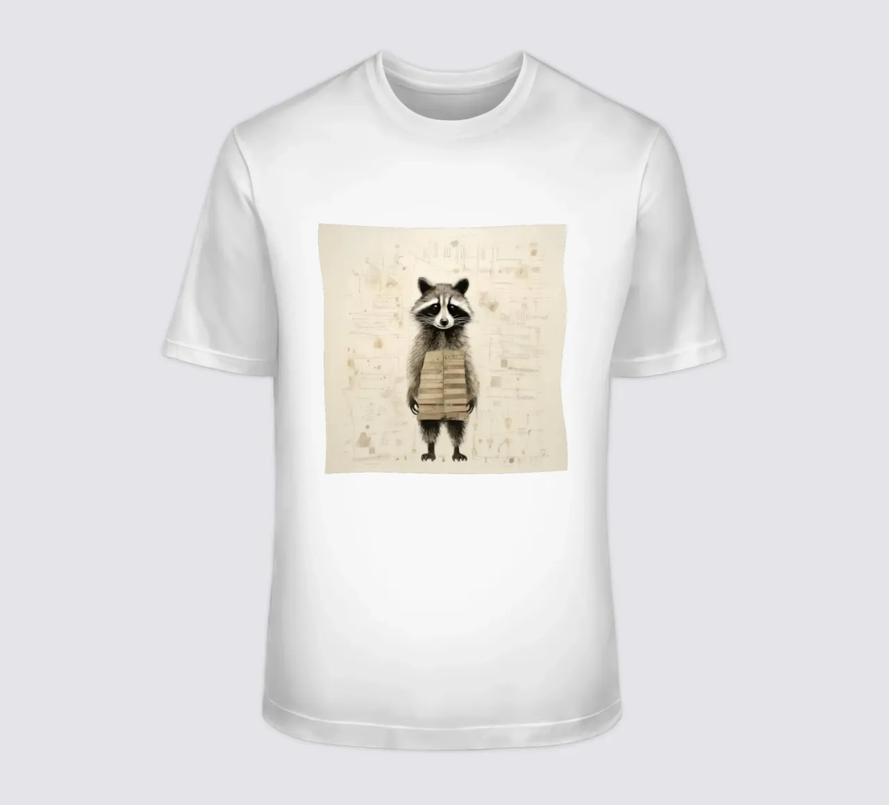 Procione minimo 3 t-shirt da Minimal Animal Art