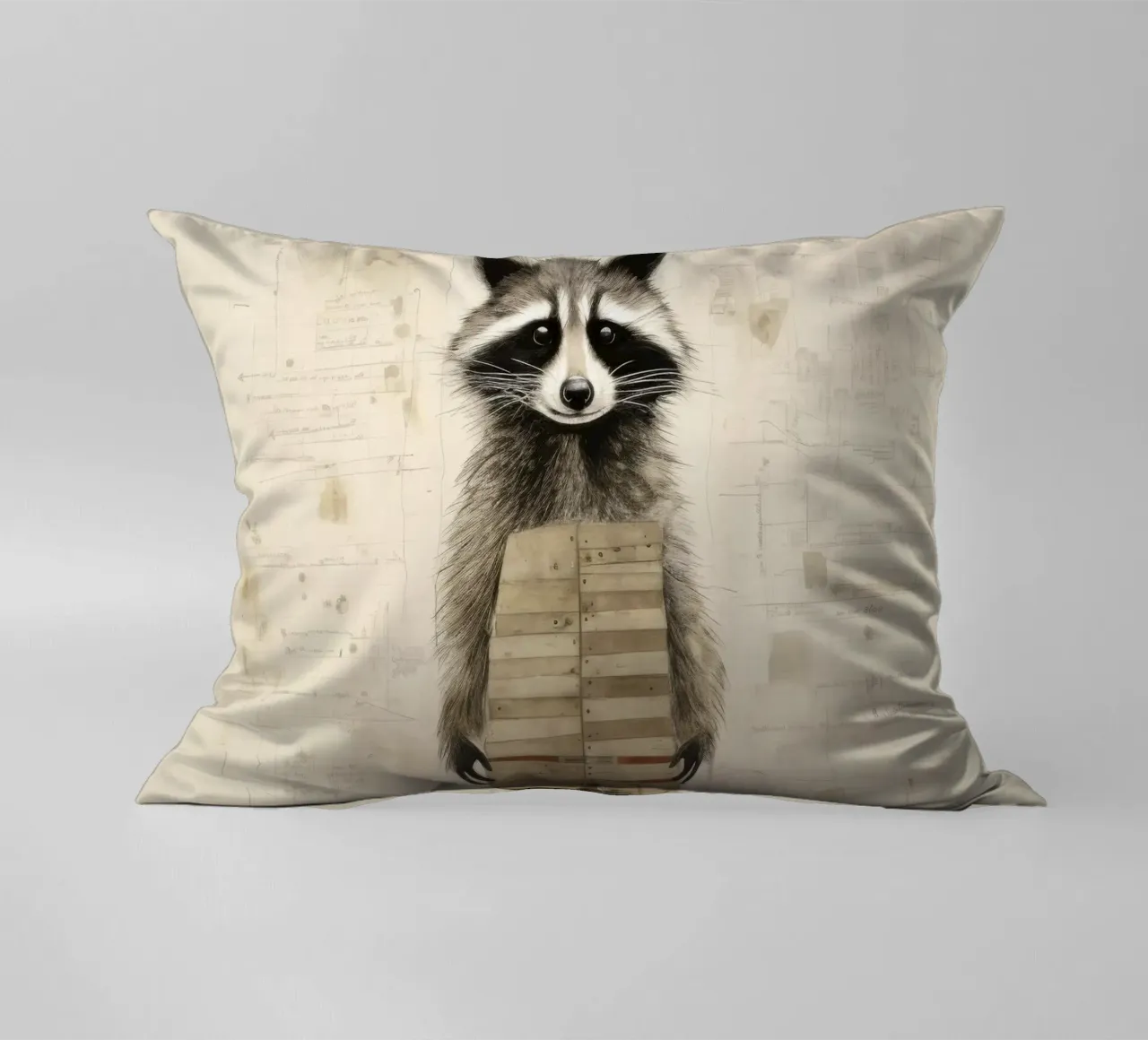 Procione minimo 3 cuscino da Minimal Animal Art