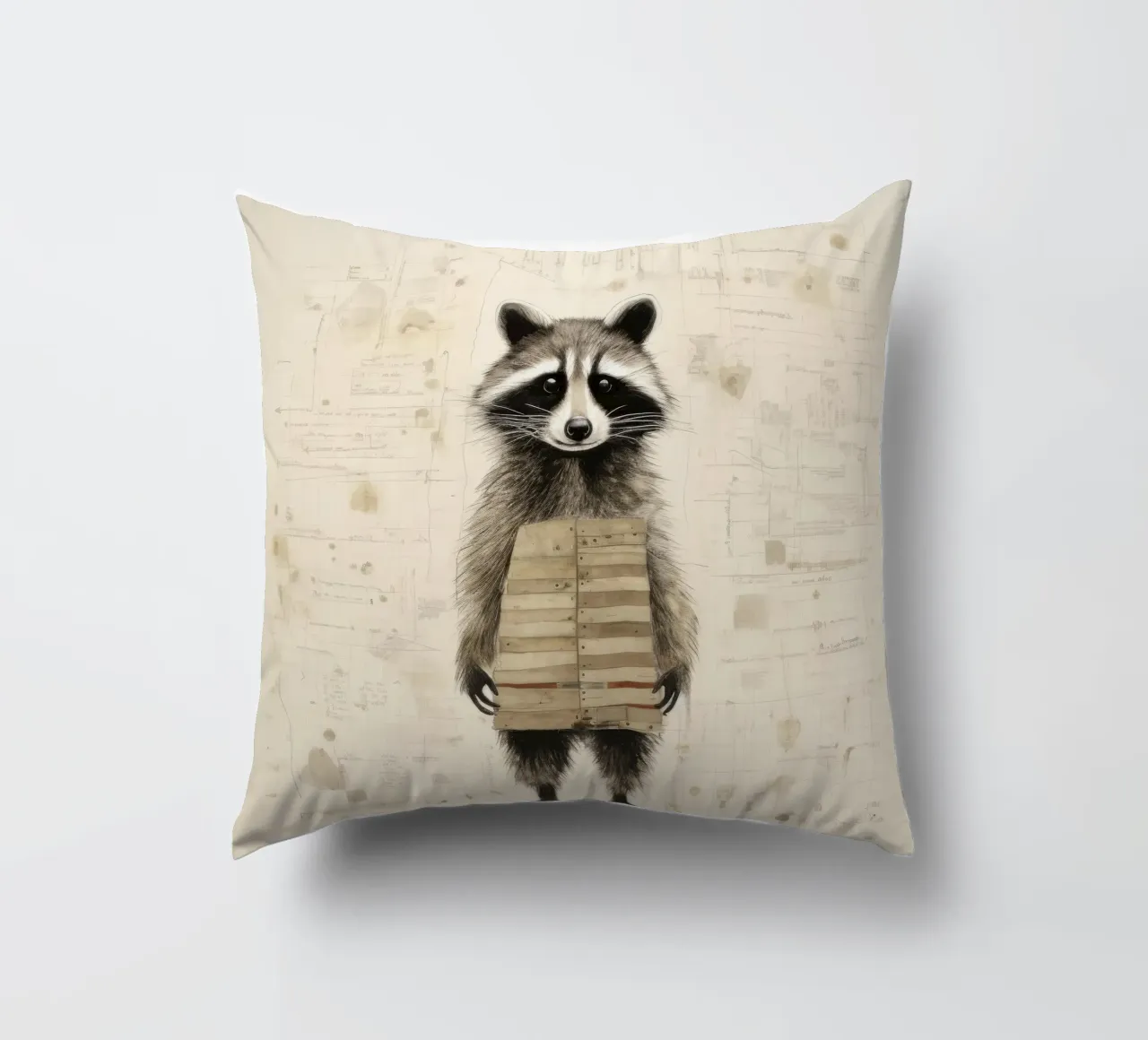 Procione minimo 3 cuscino da Minimal Animal Art