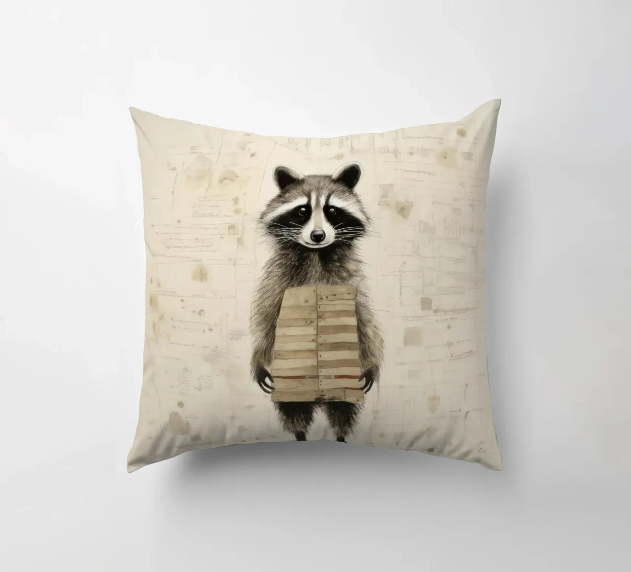 Procione minimo 3 cuscino da Minimal Animal Art