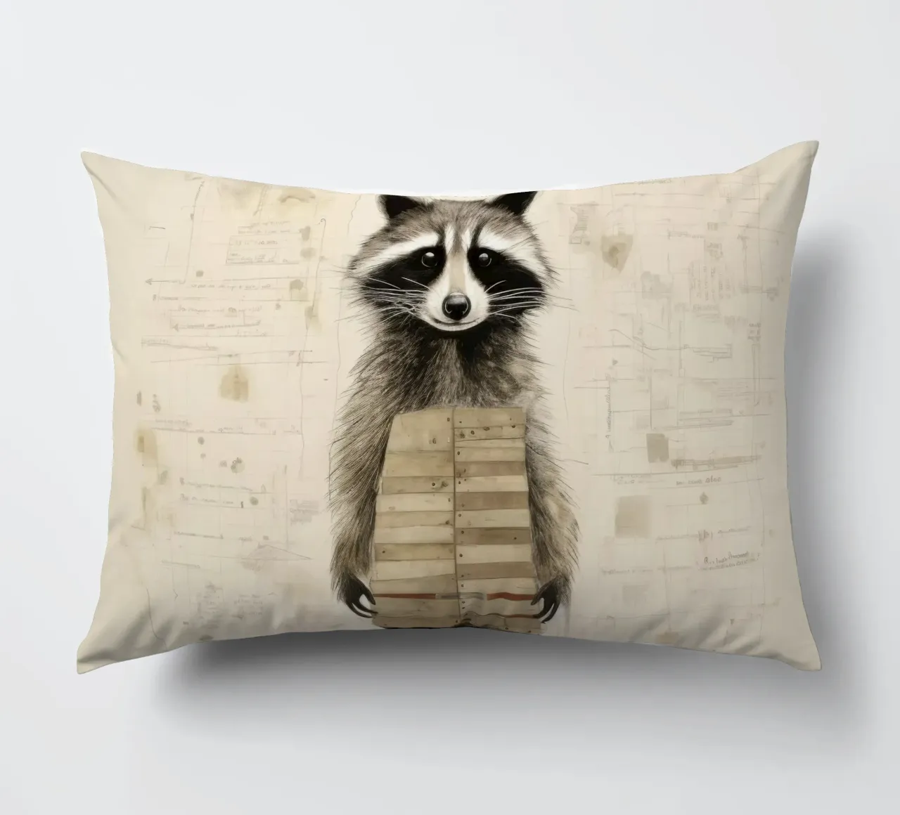 Procione minimo 3 cuscino da Minimal Animal Art