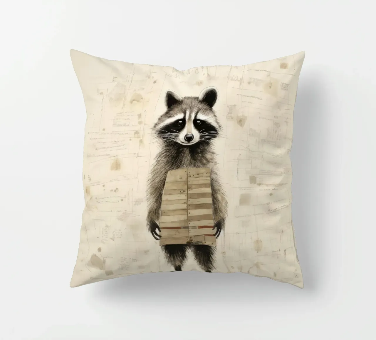 Procione minimo 3 cuscino da Minimal Animal Art
