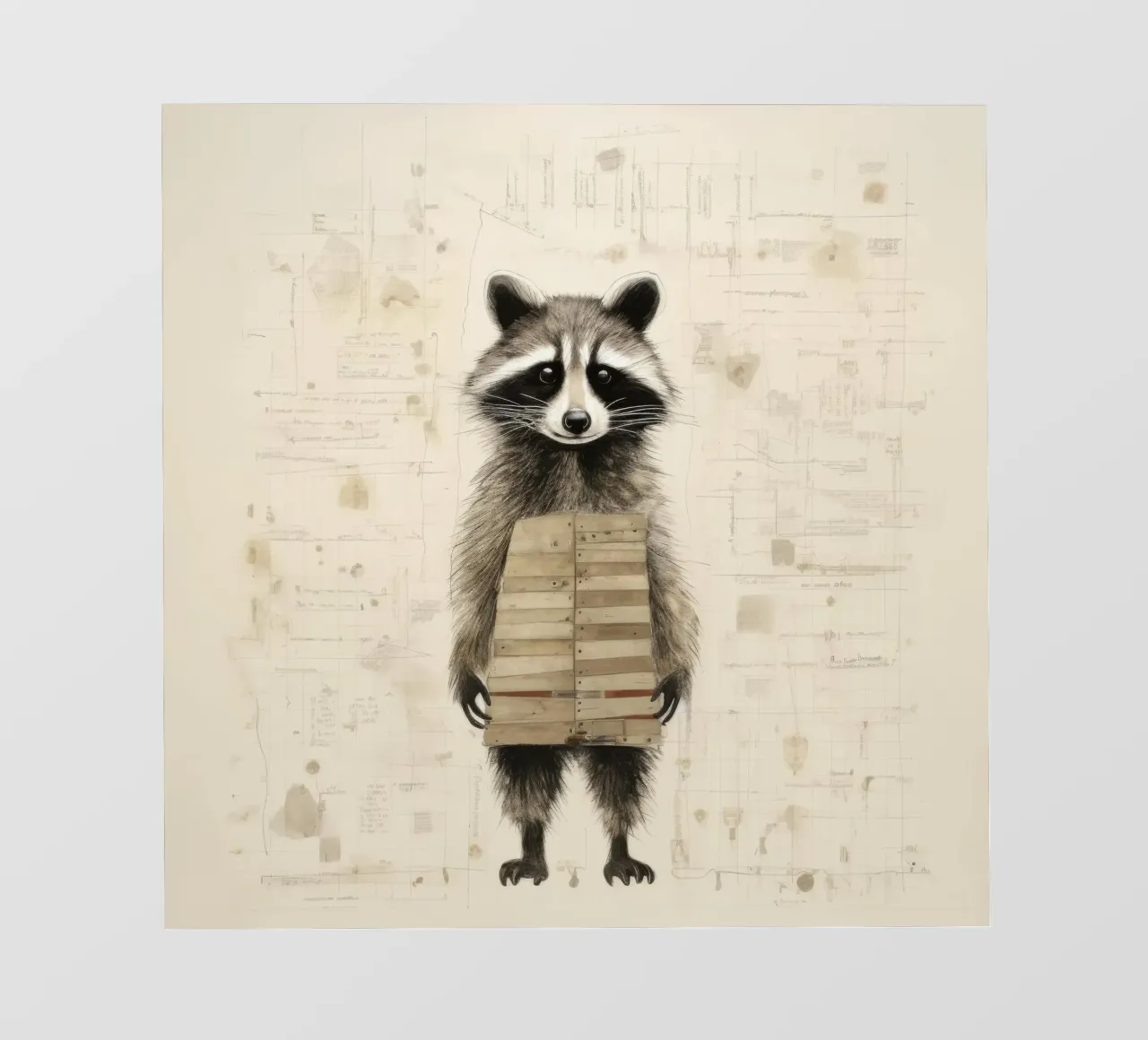 Procione minimo 3 telo in pvc da Minimal Animal Art