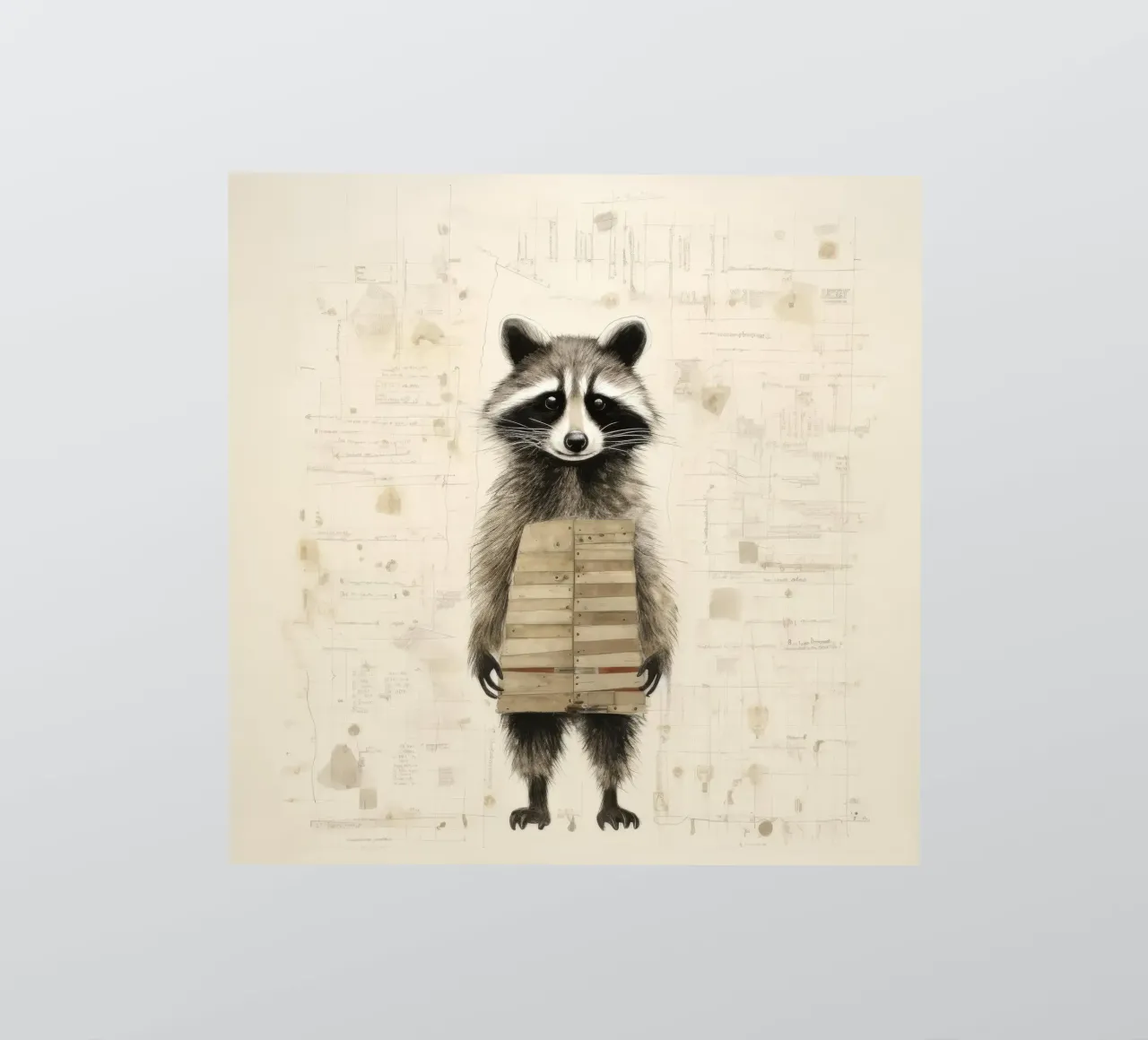 Procione minimo 3 adesivo da Minimal Animal Art