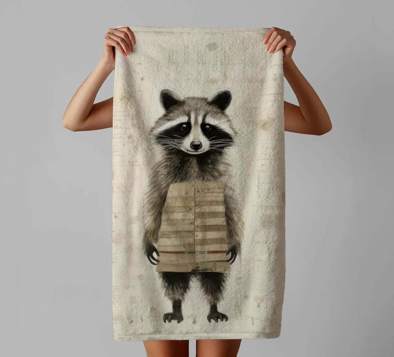 Procione minimo 3 asciugamano da bagno da Minimal Animal Art