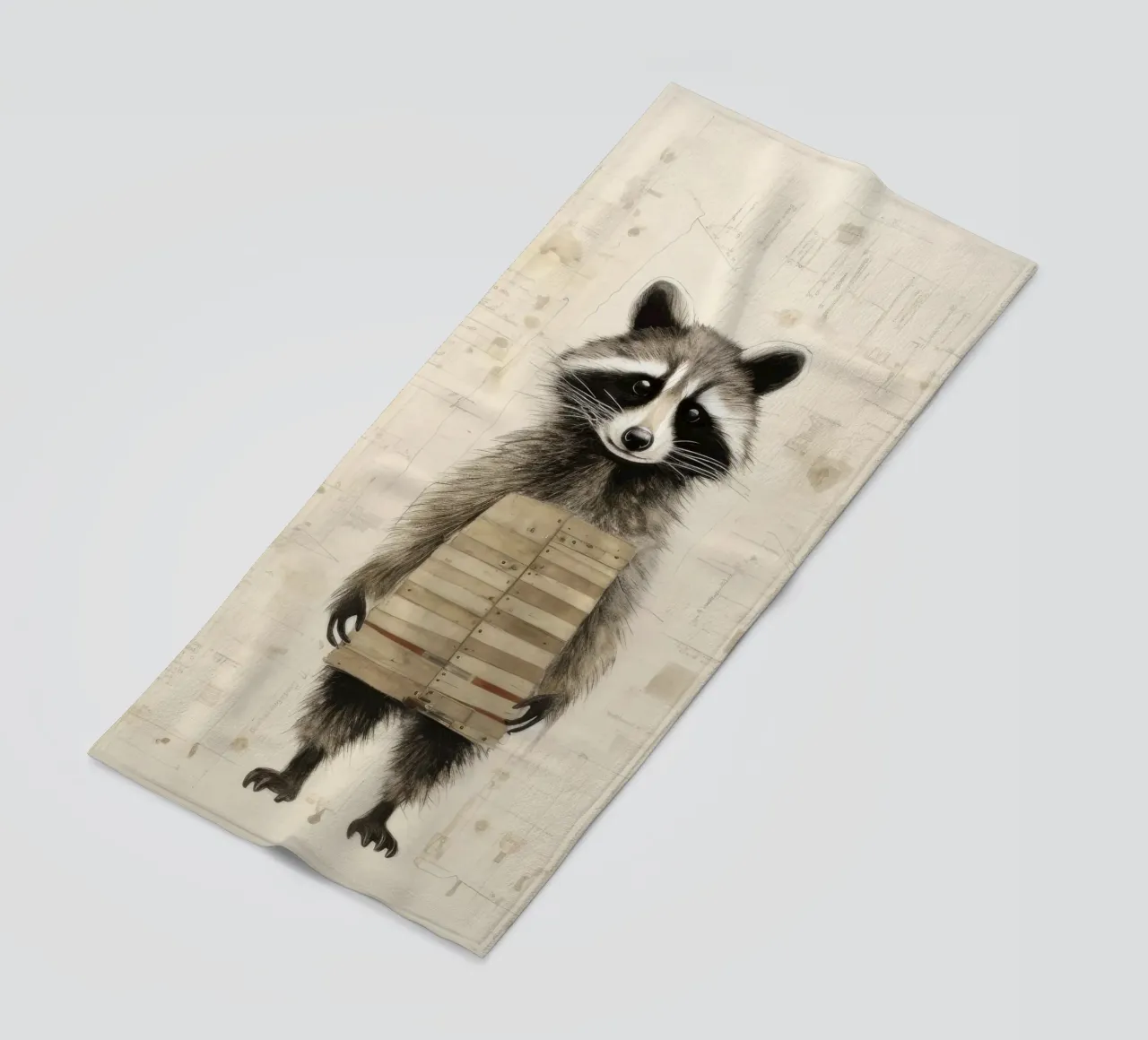 Procione minimo 3 telo mare da Minimal Animal Art