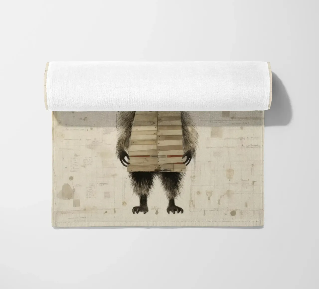 Procione minimo 3 telo mare da Minimal Animal Art