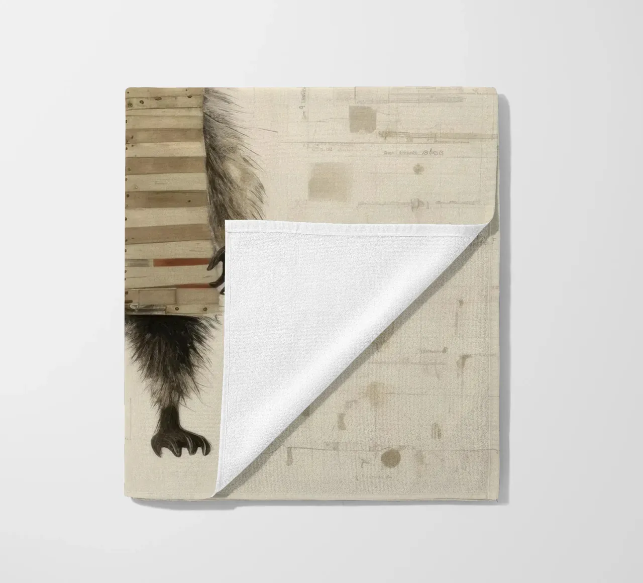 Procione minimo 3 telo mare da Minimal Animal Art