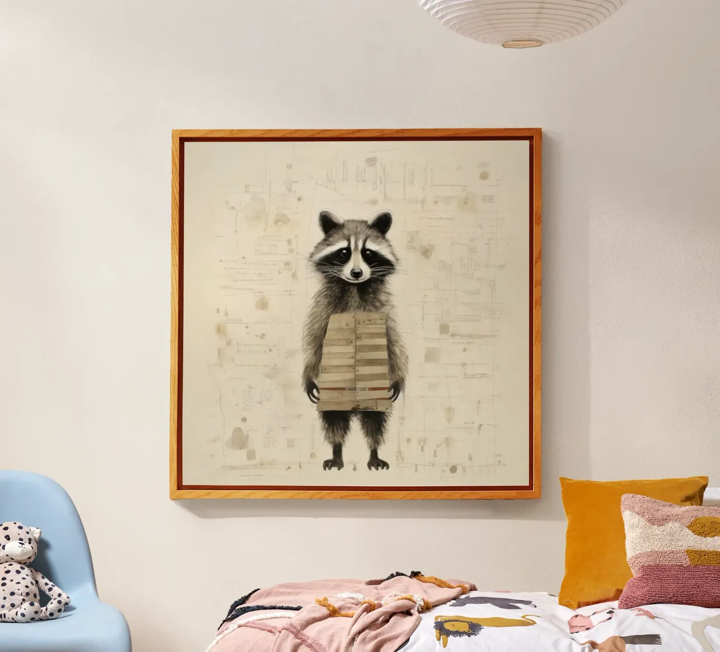 Minimal Raccoon acrylic glass by Minimal Animal Art