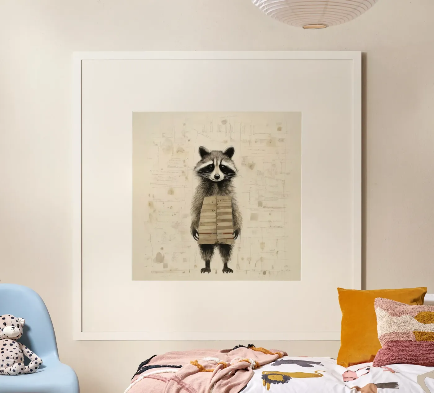 Minimal Raccoon poster da Minimal Animal Art