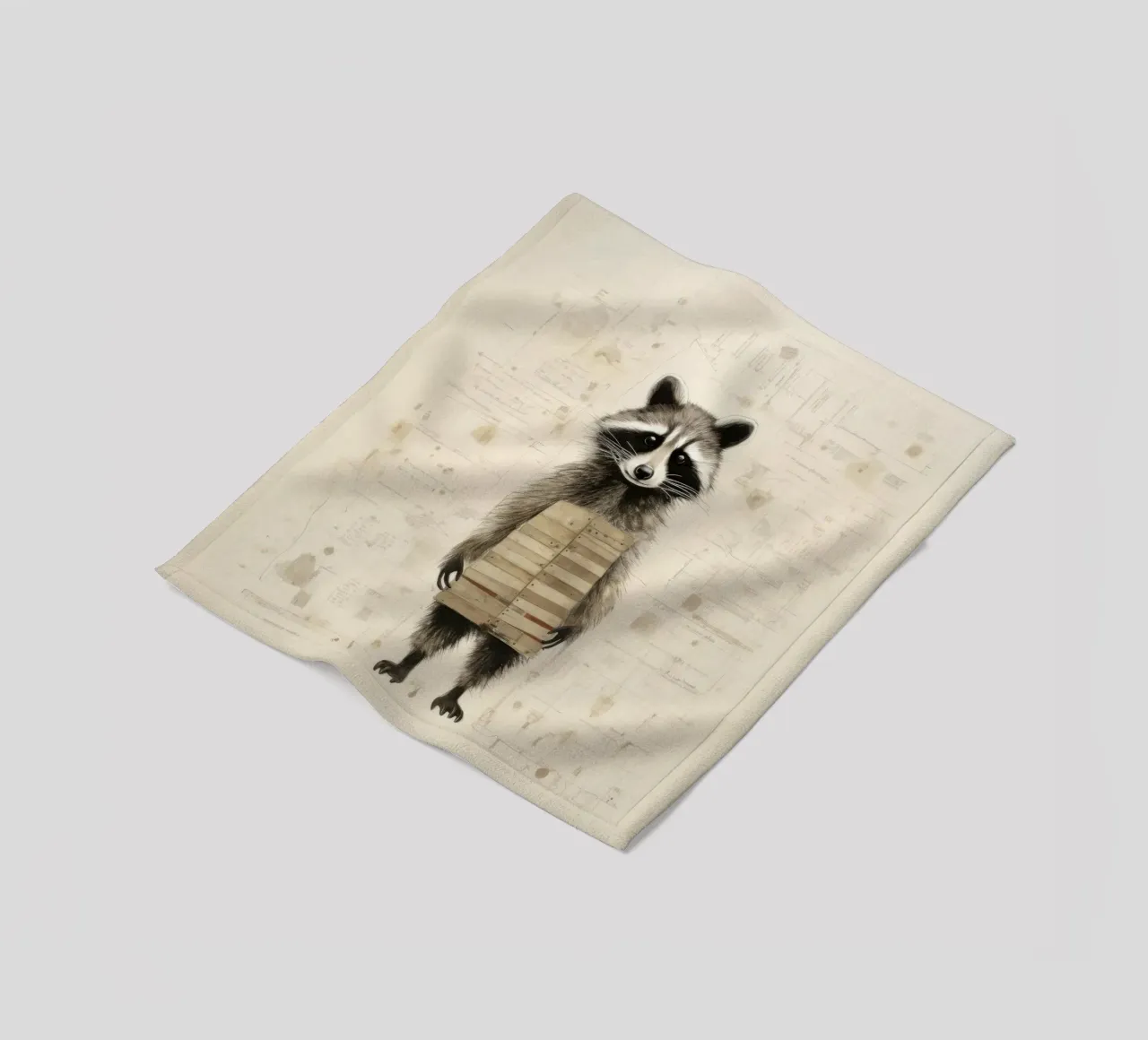Procione minimo 3 coperta in pile da Minimal Animal Art