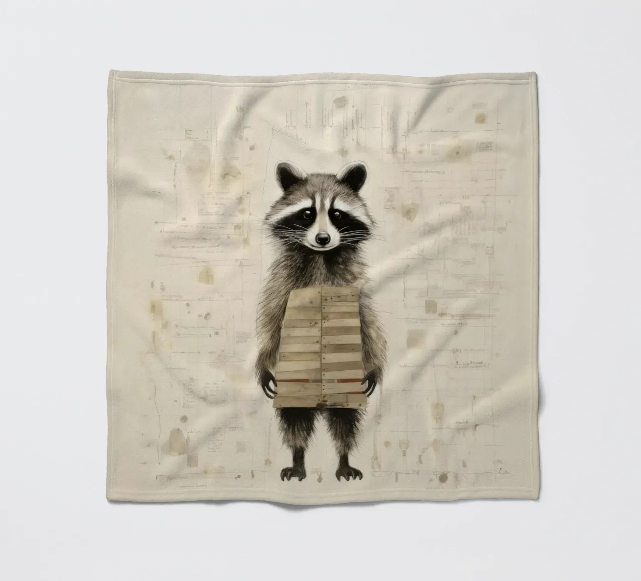 Procione minimo 3 coperta in pile da Minimal Animal Art