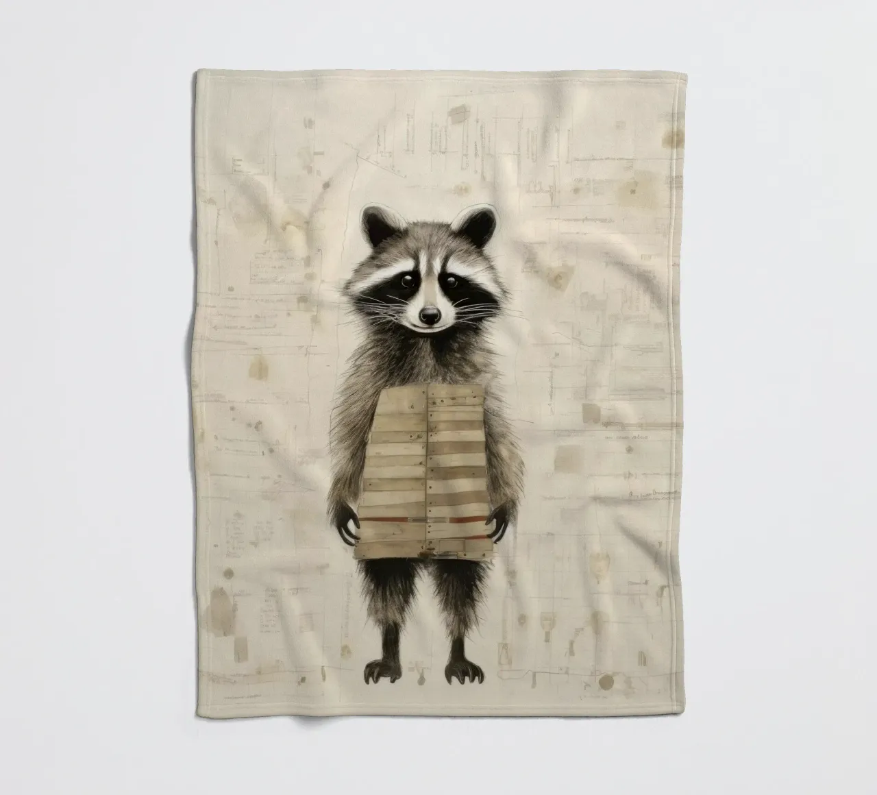 Procione minimo 3 coperta in pile da Minimal Animal Art
