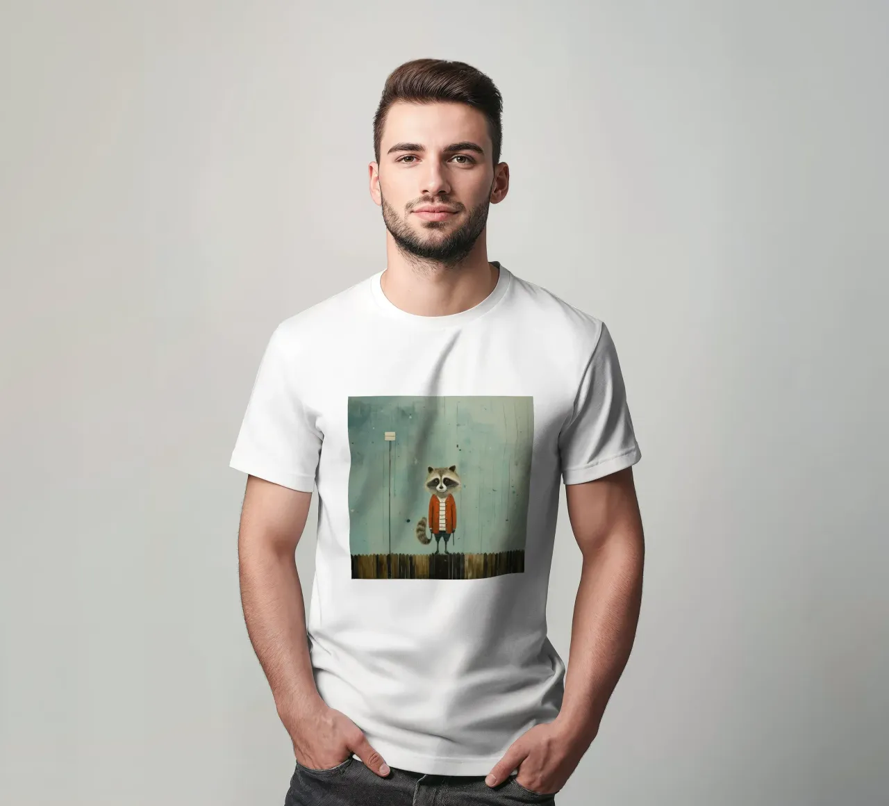 Procione minimo 1 t-shirt da Minimal Animal Art